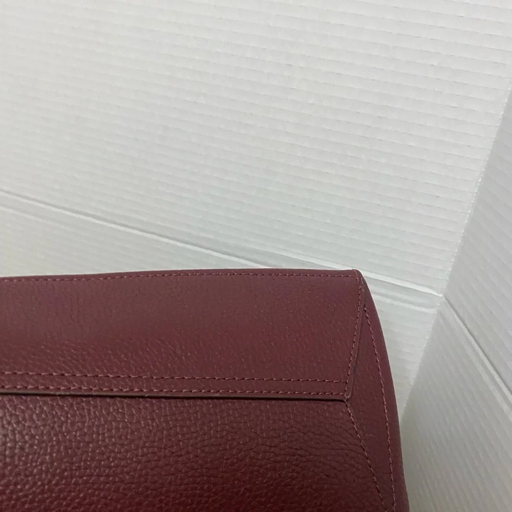 Michael Kors Maroon Leather Satchel with Gold Hardware