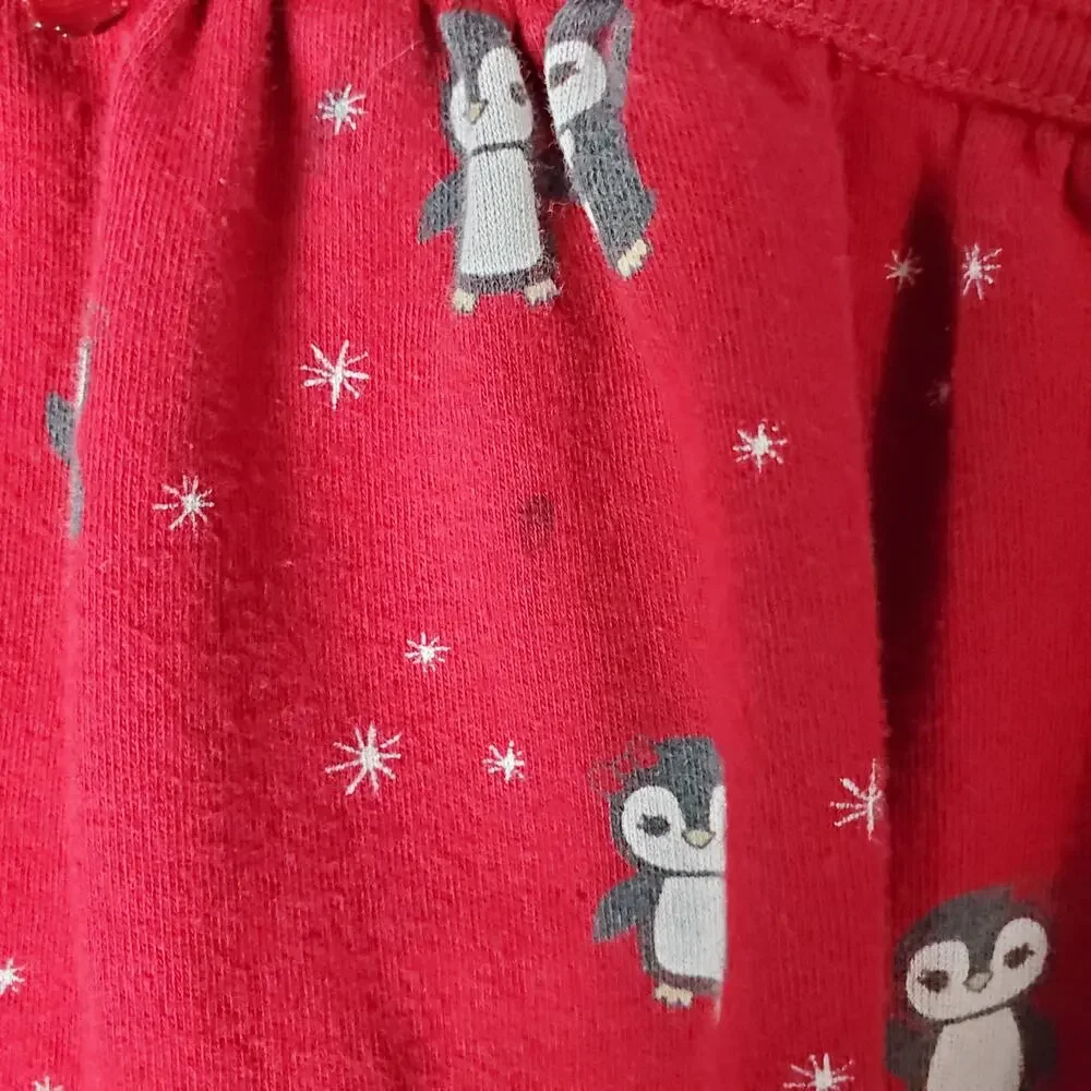 Gymboree Penguin Chalet Toddler Girls Red Penguin Knit Long Sleeve Dress Size 2T