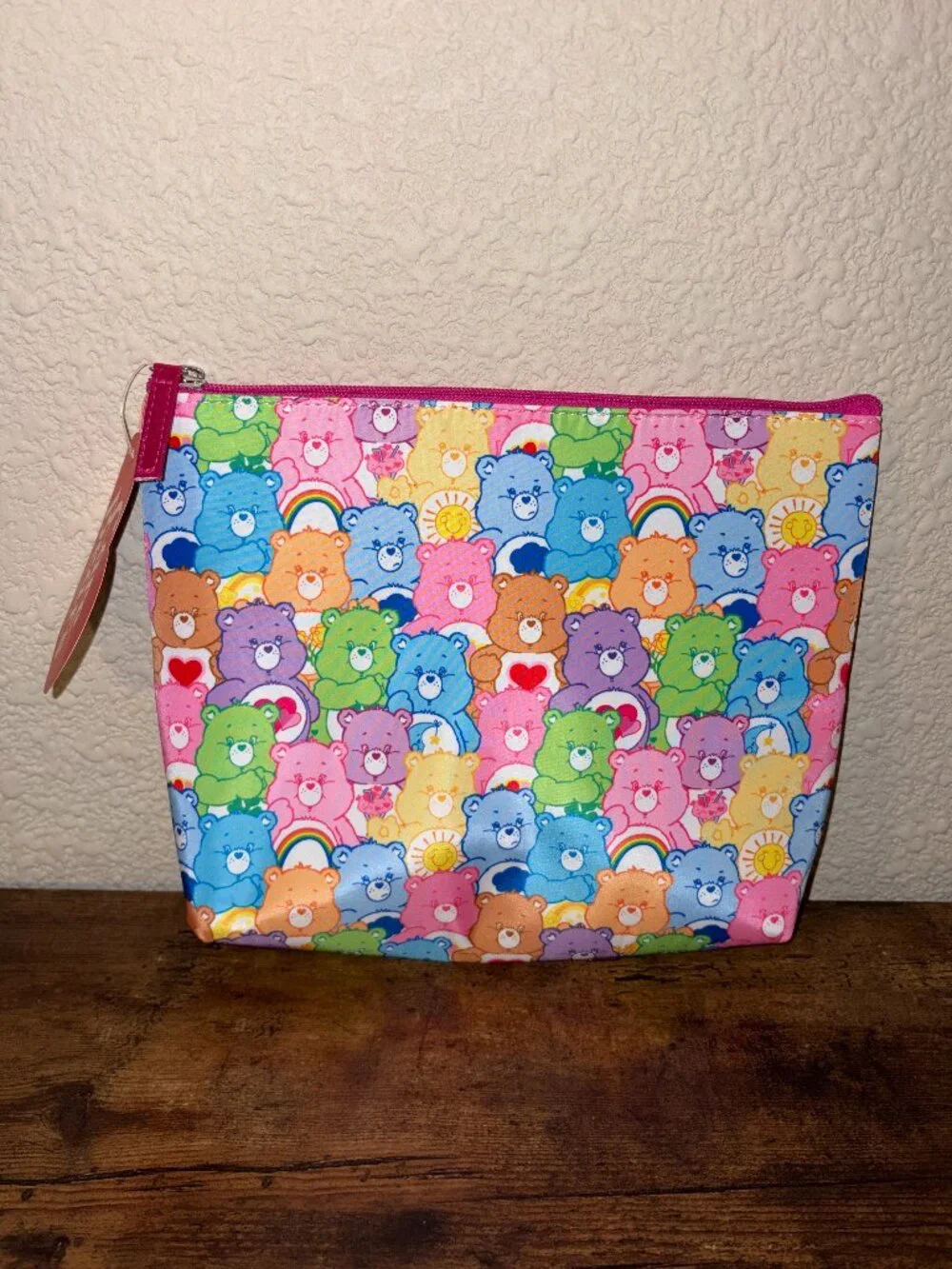 Care Bears Cosmetic Bag Rainbow Bear Print Makeup Pouch Zipper Case