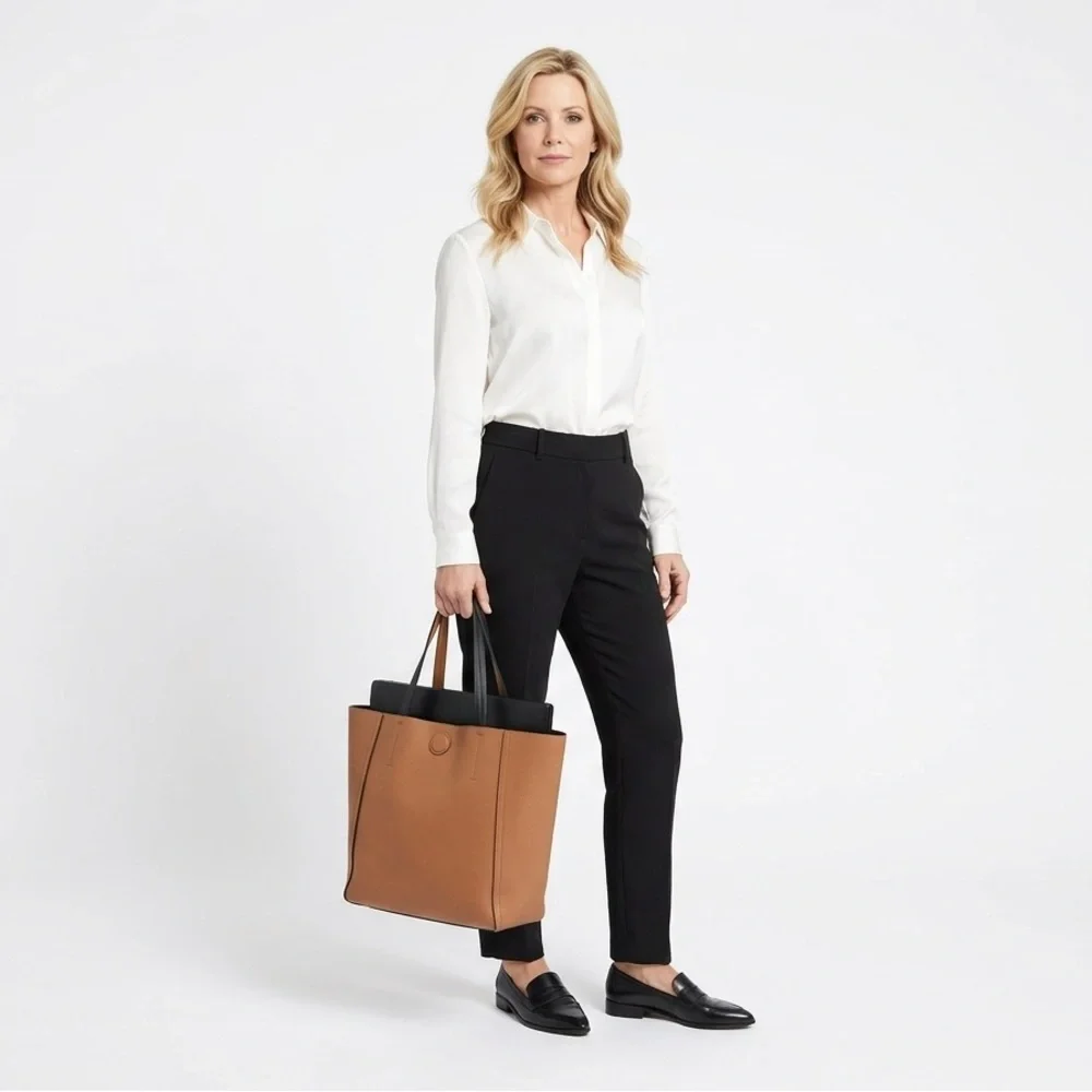 ✅ NWOT Professional Laptop Tote - Magnetic Closure - Tan & Black