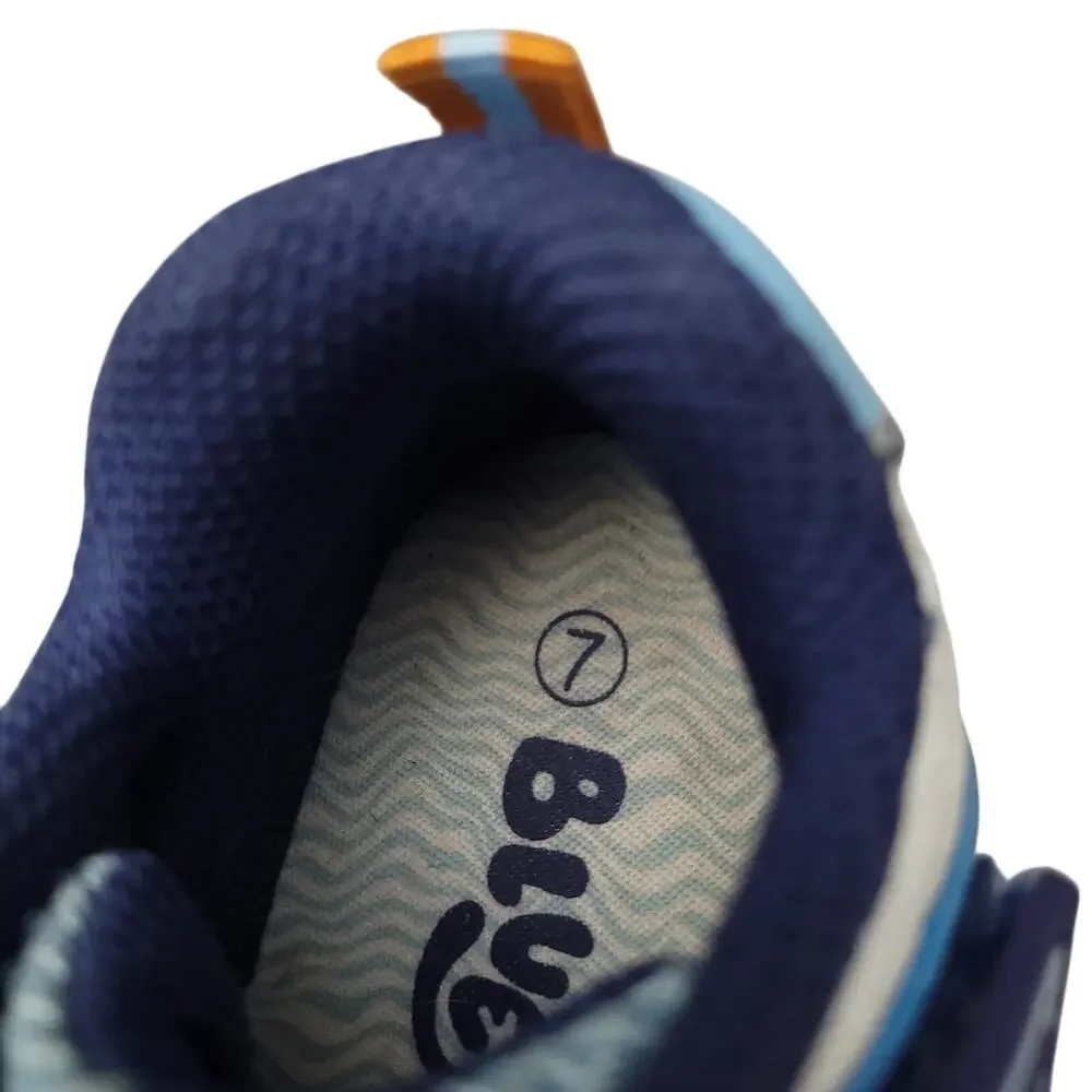 Bluey Bingo Light Up Sneakers Toddler Size 7 Ground Up EUC Shoes White Blue