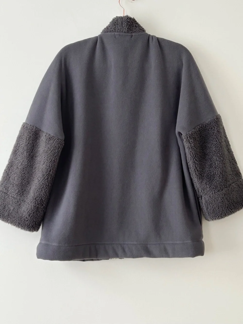 INC International Concepts Intimates Gray Sherpa Fleece Lounge Jacket