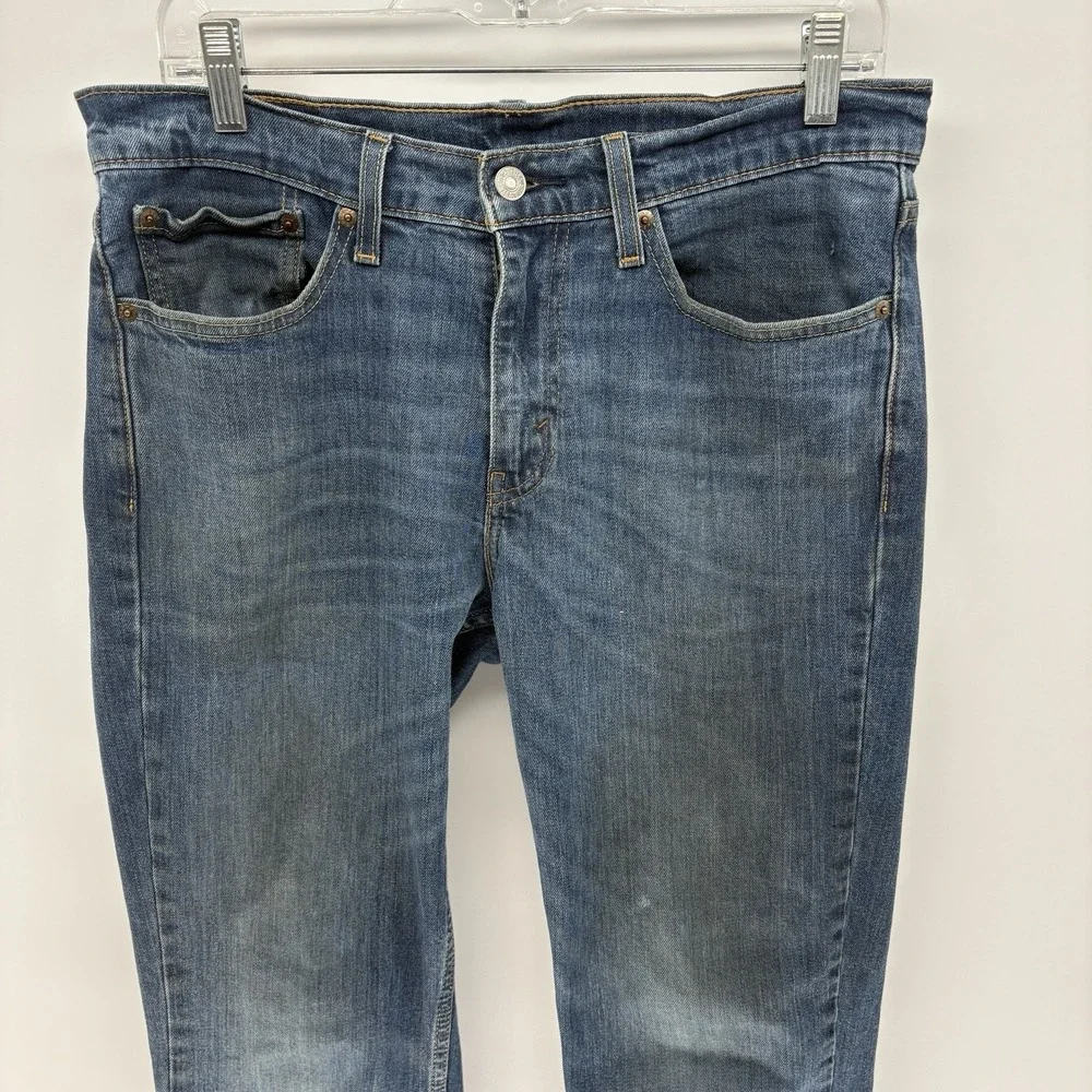 Levis Jeans Blue 511 Slim Straight Distressed Denim Stretch Men 31X32 (31X31.5)