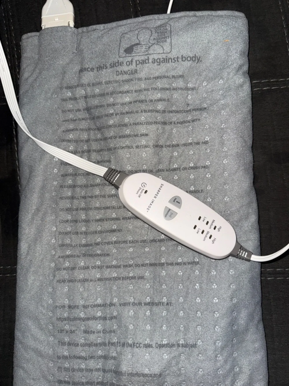 Sharper Image control heating gray