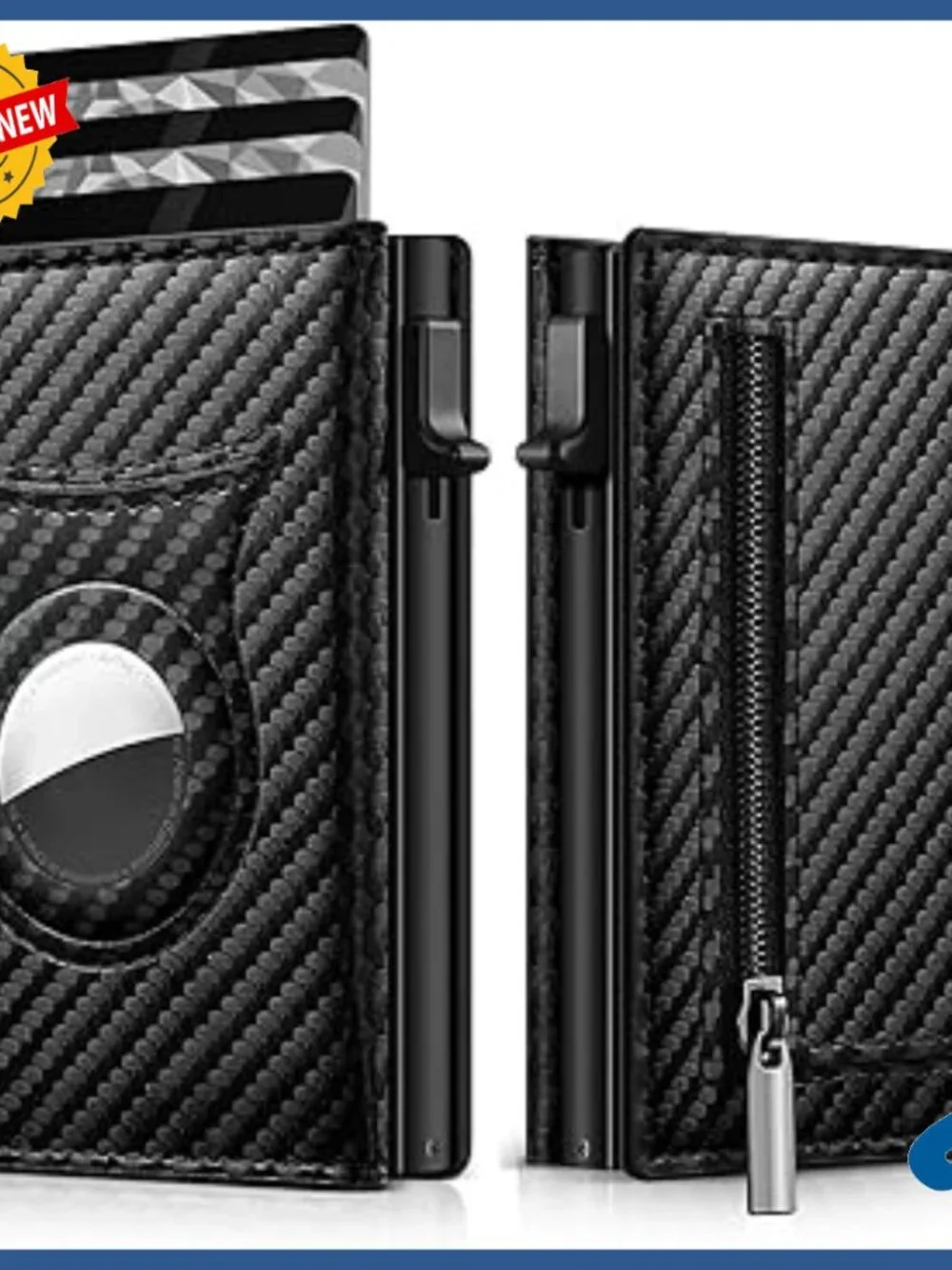 Slim Genuine Leather Bifold Wallet with RFID Blocking and Pop-Up Card Holder