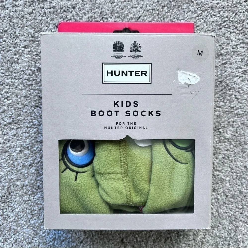 New! Hunter kids green alien fleece boot socks size medium (11-13)