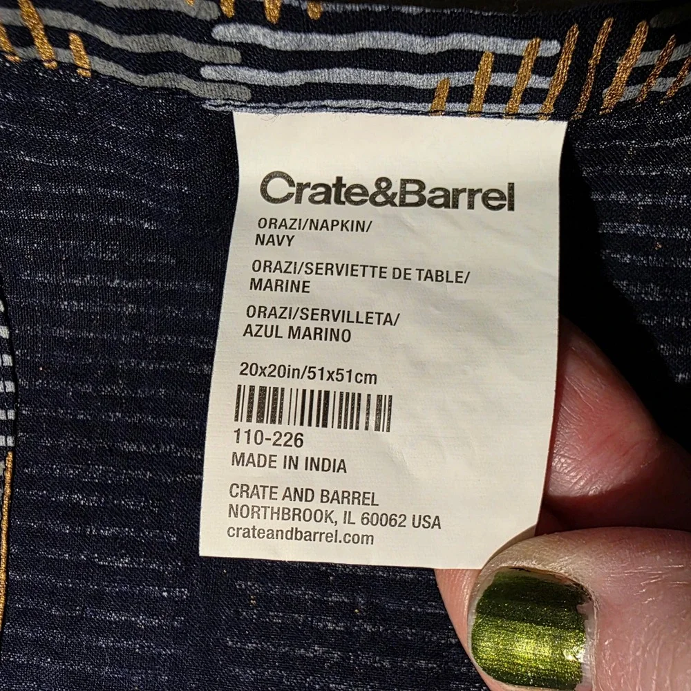 Crate & Barrel measurements included