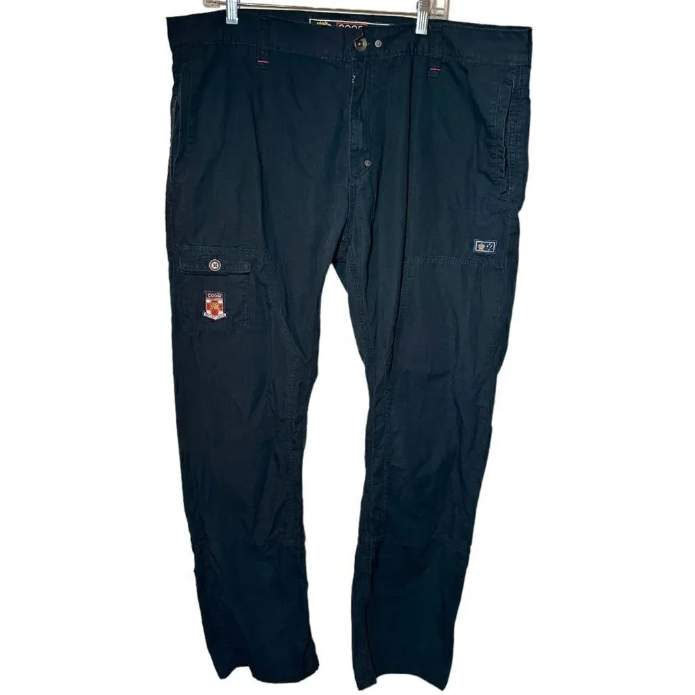 Coogi Melbourne‎ Black Cargo Pants Patches Y2K Style Men’s 42x35