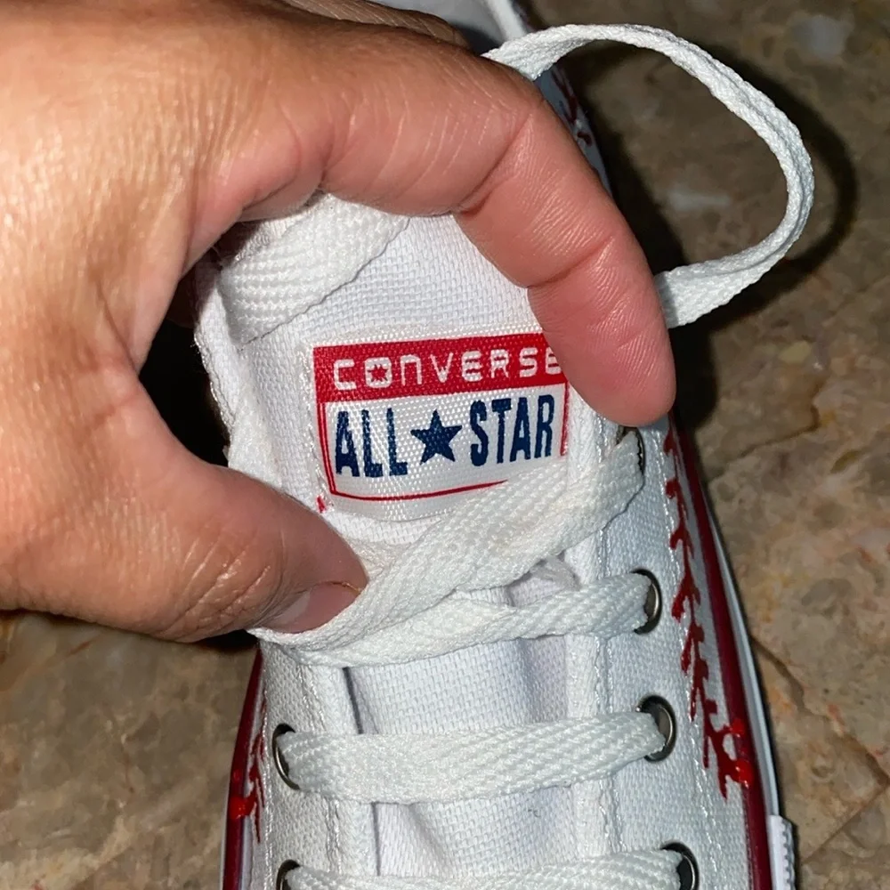 Converse Kids Red Stitch White Sneakers