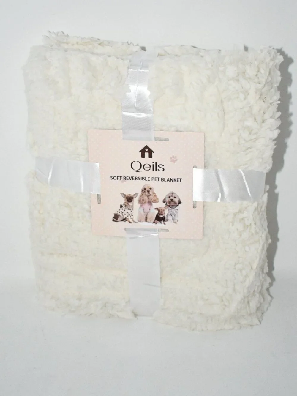 Qeils Dog Blanket for Small Dogs, Waterproof Reversible Sherpa Fleece Puppy Blan
