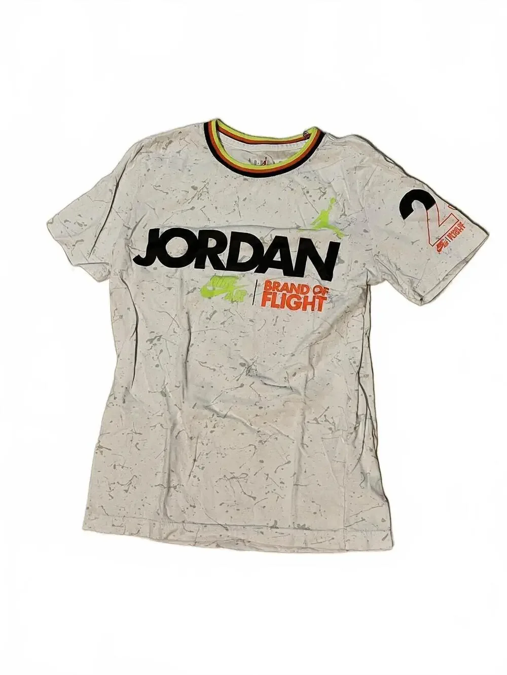 Jordan Brand of Flight White Graphic T-Shirt Size M Youth (10-12yrs)