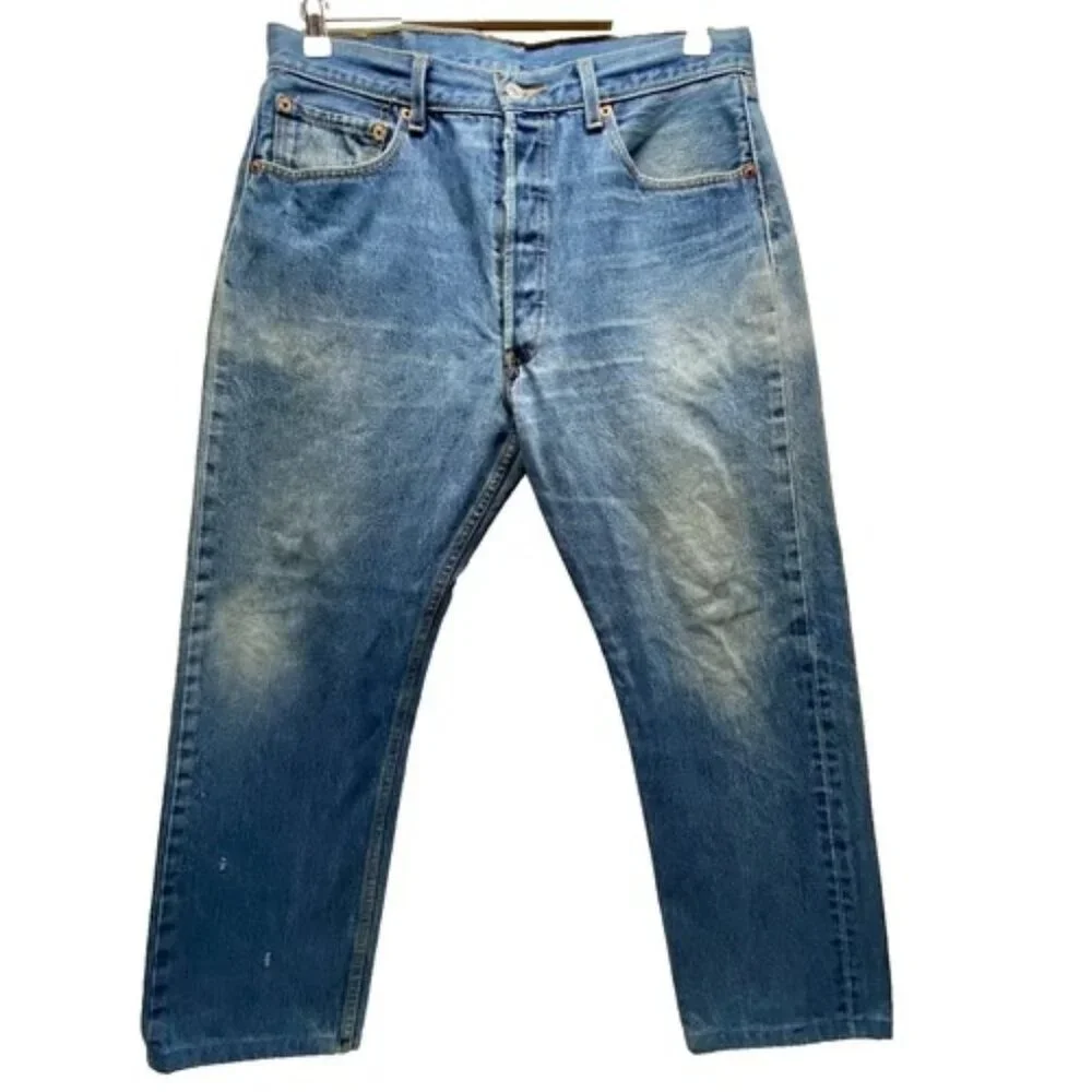 Vintage Levi’s 501XX Blank Tab Jeans Men's 34x31Blue Hemmed 30