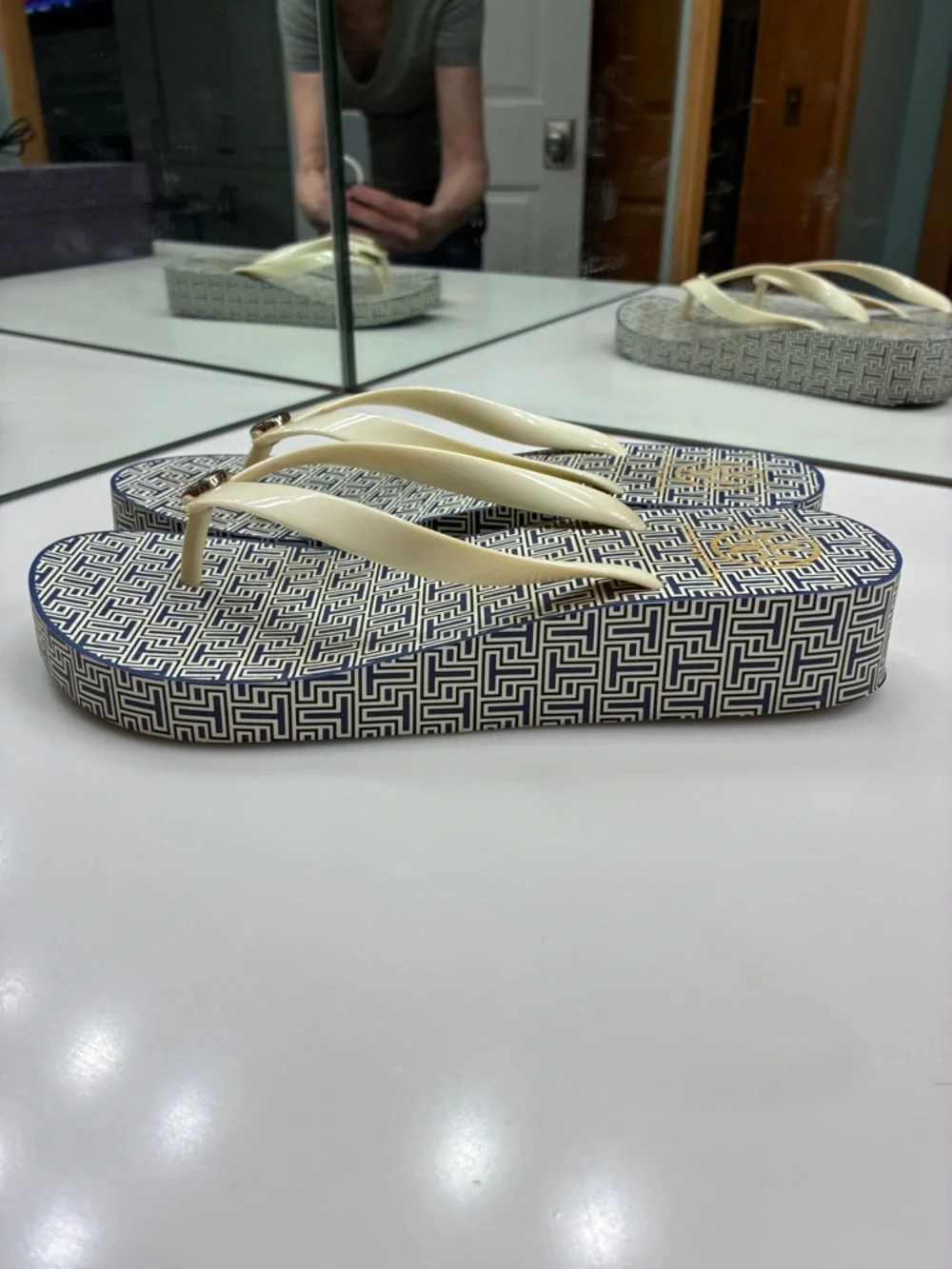 Tory Burch navy few wear