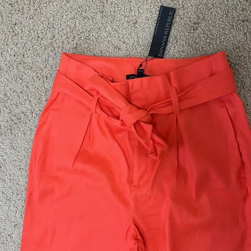 NWT Banana Republic HIGH-RISE WIDE-LEG LINEN-COTTON PANT