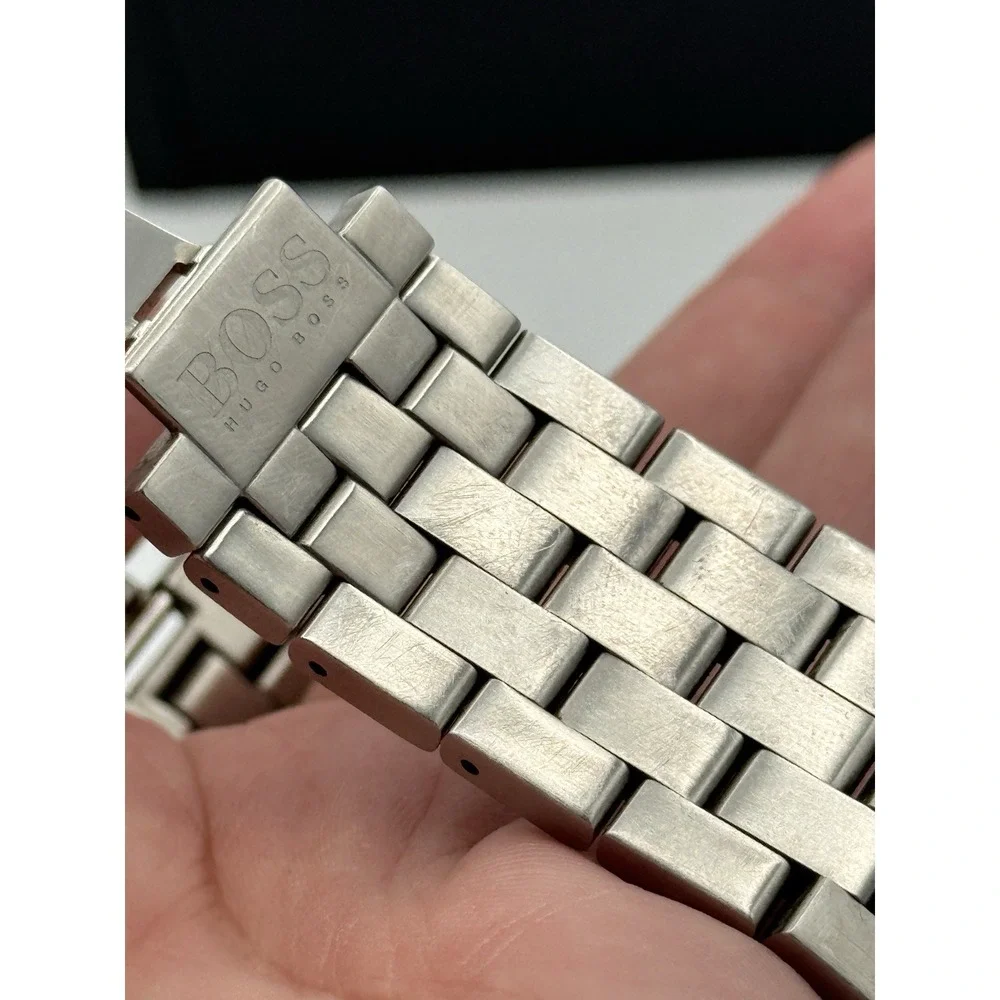 Hugo Boss Men's Stainless Steel Chronograph‎ Watch White Dial Quartz HB197