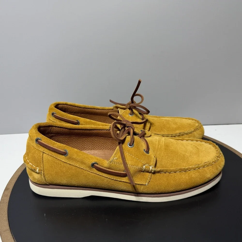 Allen Edmonds Shoes Mens Size 9 D Yellow Suede Boat Moc Toe Casual Forte 10