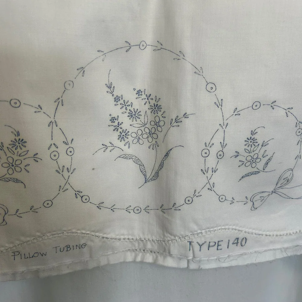 Vintage Minuet Stamped Floral Pillow Tubing #3620 To Embroider 64x21‎ NOSWT