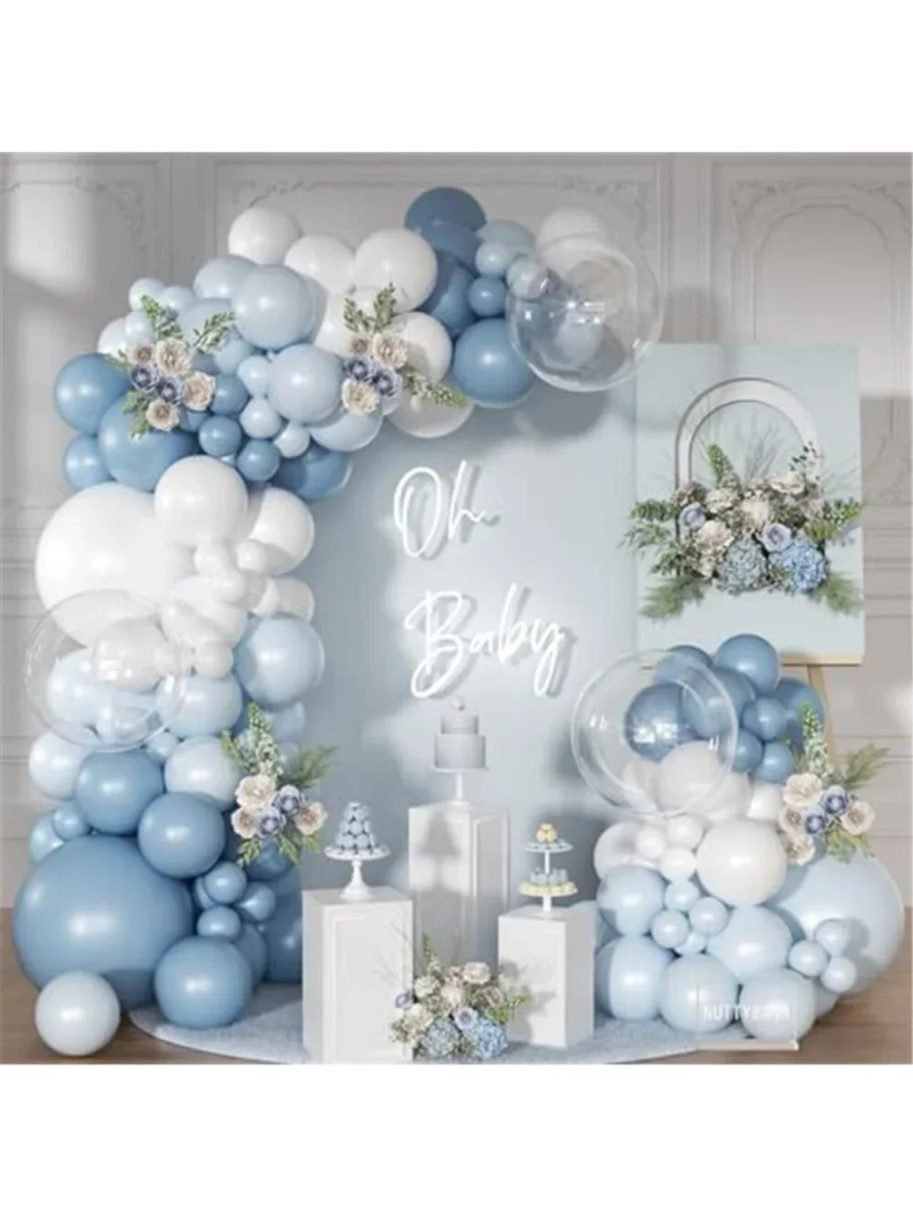 Blue Balloon Arch Kit Balloon Garland Baby Shower Birthday Wedding Decor Set
