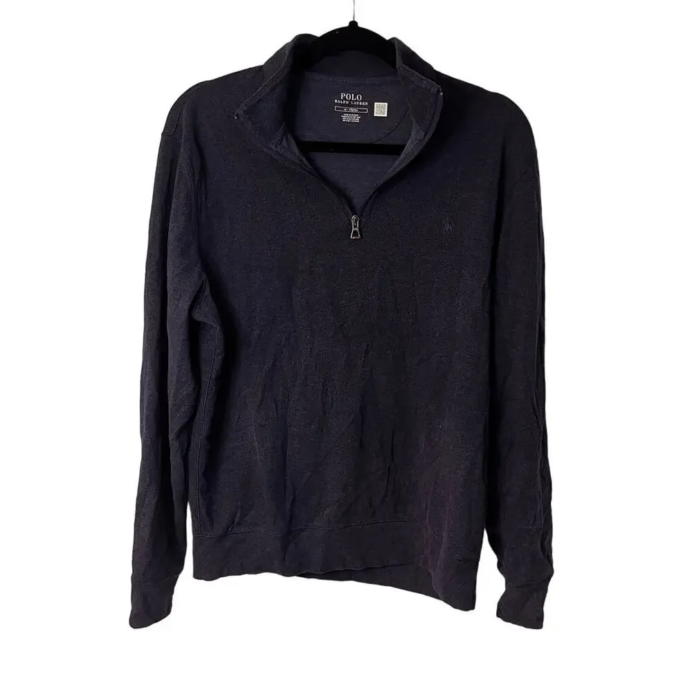 Polo Ralph Lauren Quarter-Zip Double-Knit Pullover Jersey Size Medium