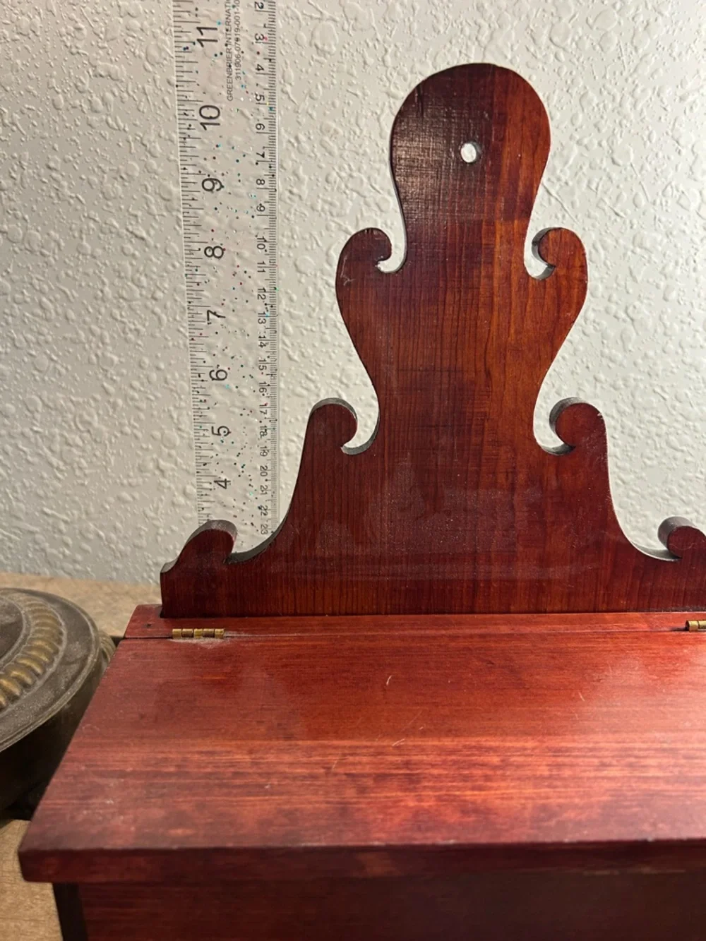 Mahogany-Finish Wooden Wall Shelf - Classic Home Wall Decor