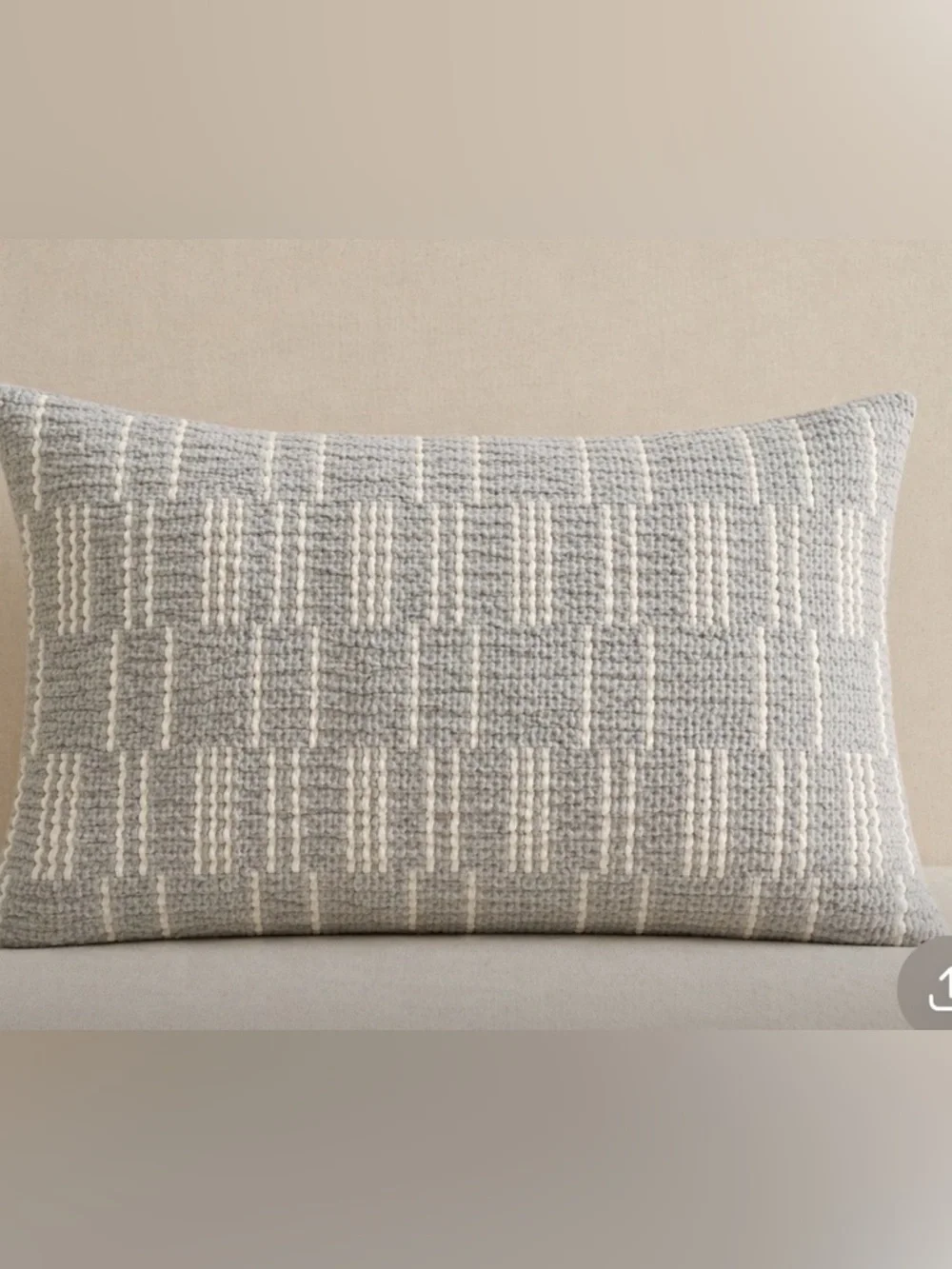 Pottery Barn Reversible Pillow Sham Gray White 1