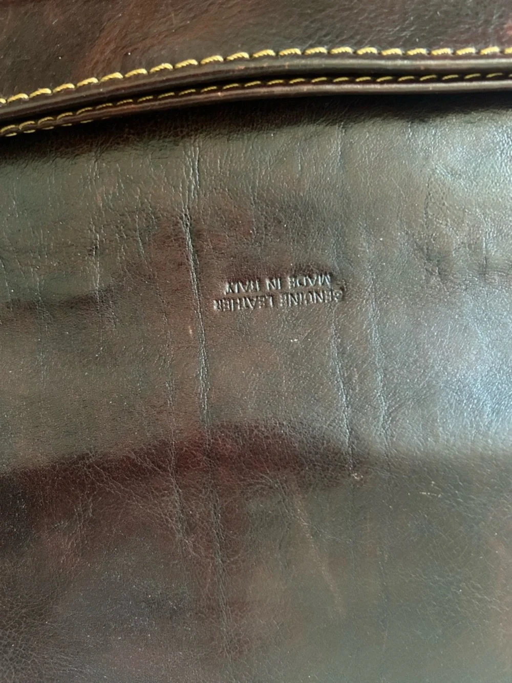 Timmary Classic Brown Leather Men's Briefcase with Gold-Tone Lock
