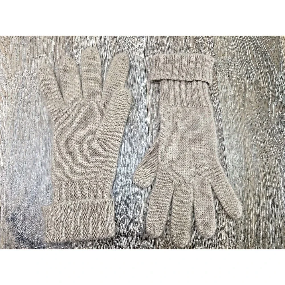 Vintage Sand & Siman Cashmere Gloves Taupe Small Adult Comfy