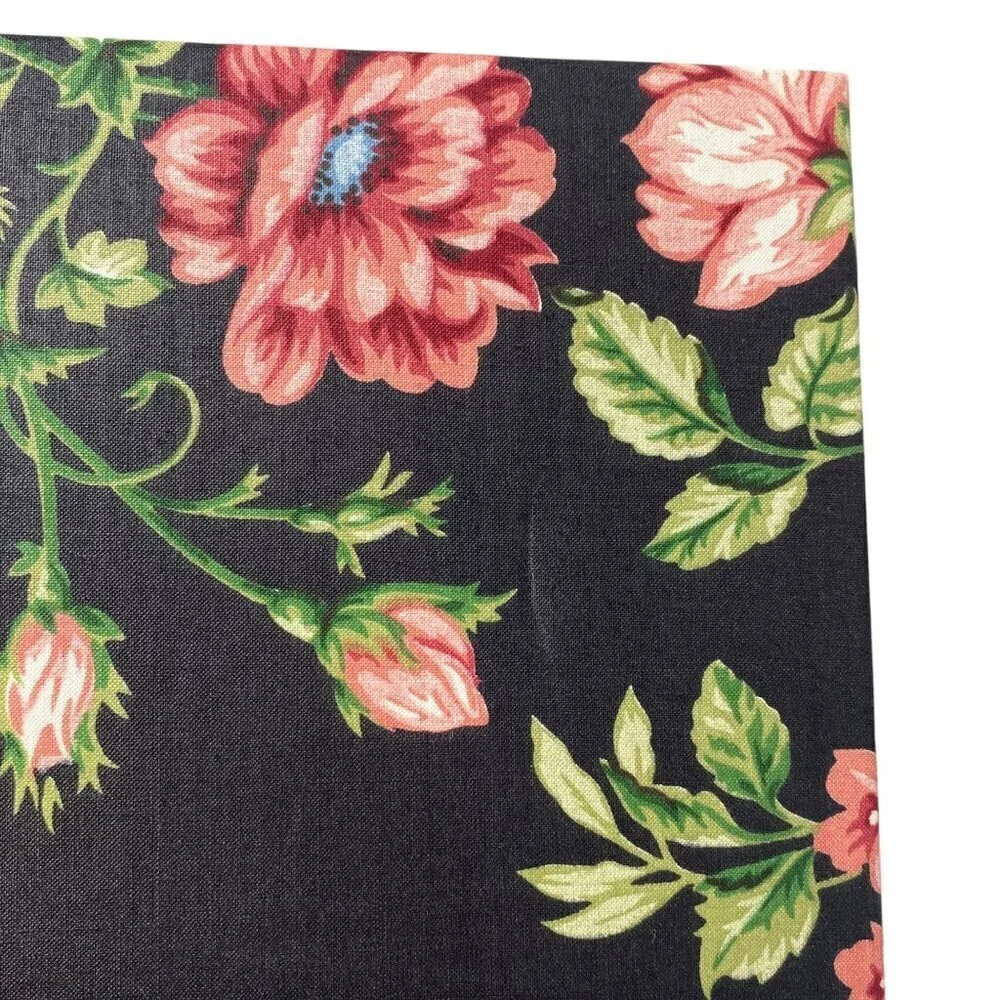 Large Photo Album Fabric Cover Black Floral F 216 photos 4x6 Refillable Binder