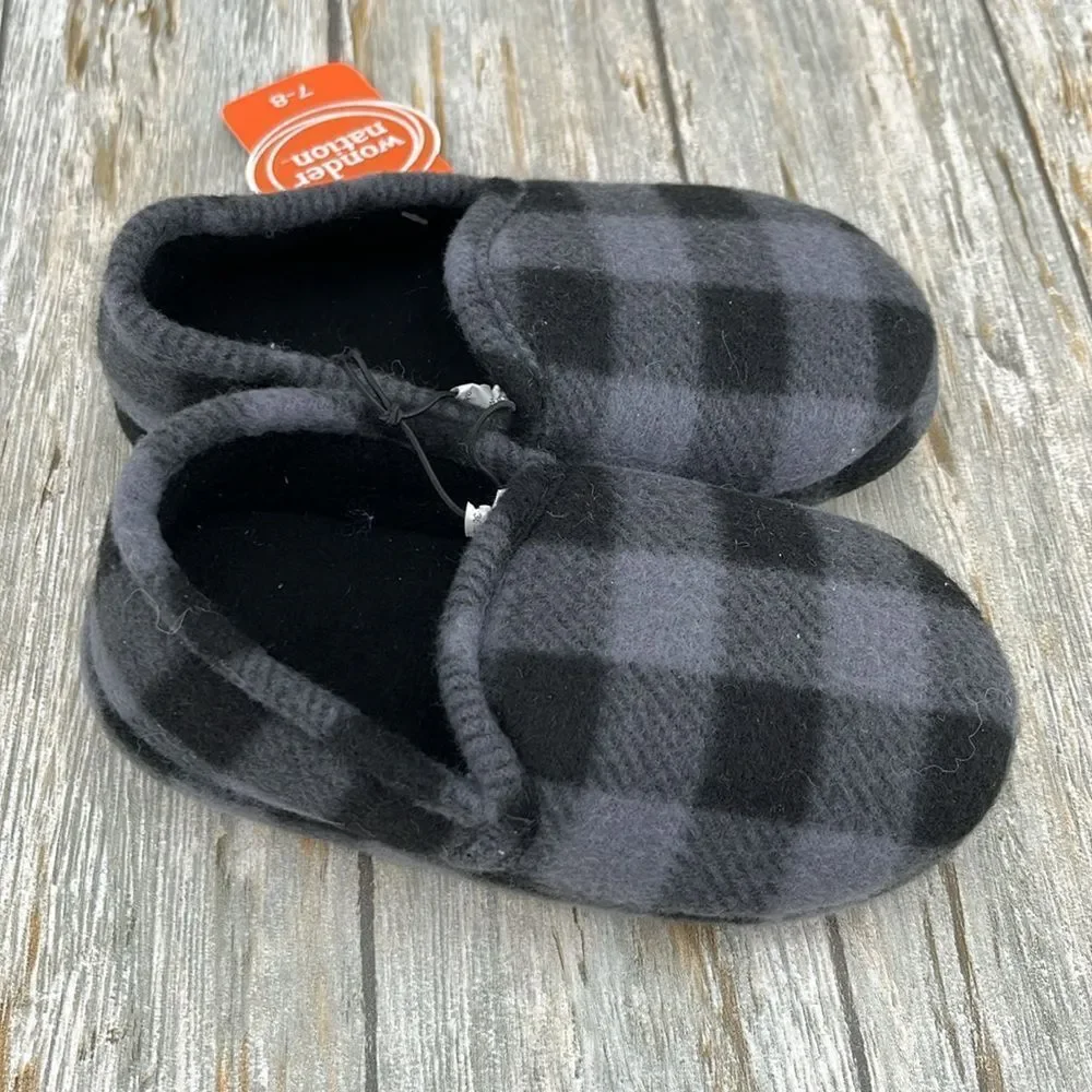 Baby Toddler Boy Plaid & Aline Paw Patrol Plush Slippers Shoes 2-Pack Size 7-8