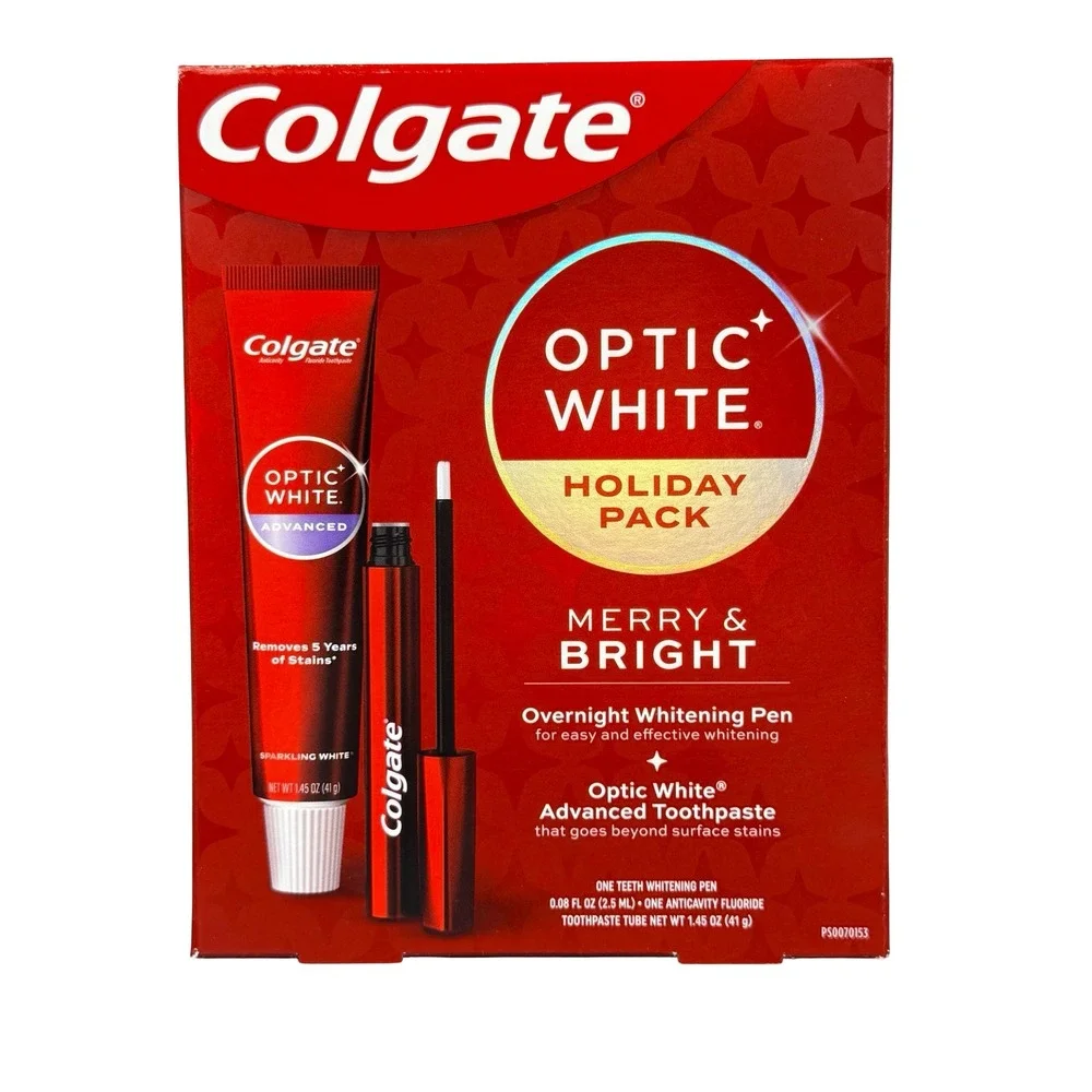 Colgate Optic White Holiday Pack Advanced Toothpaste & Whitening Pen Exp 01/2026
