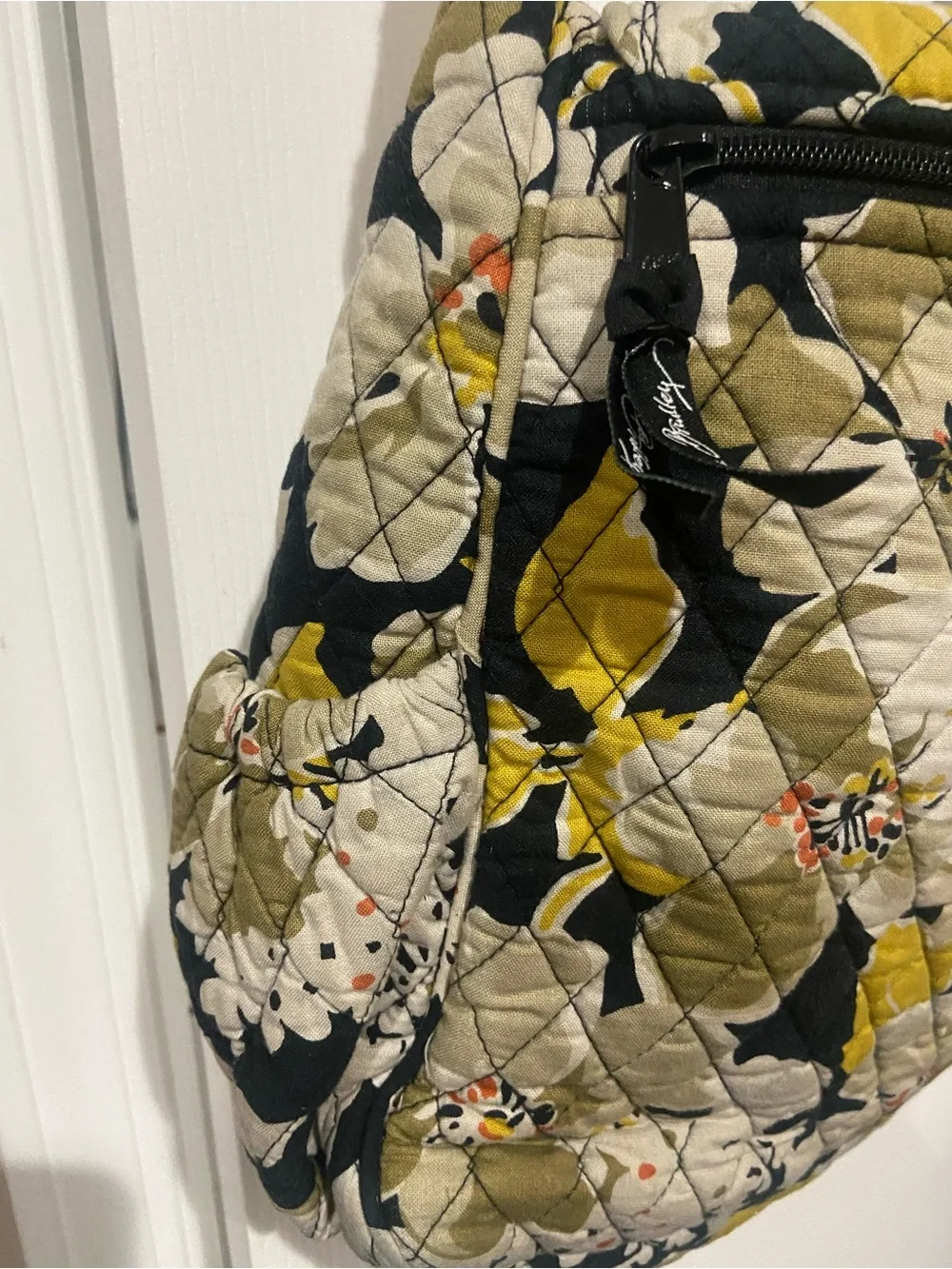 Diaper bag Vera Bradley Quilted Floral Crossbody in Yellow, Black & Cream