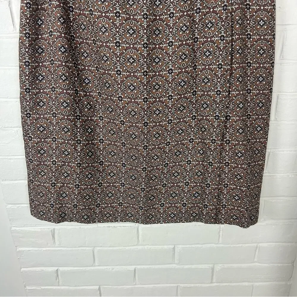 Vintage Hunt Club Brown Patterned Wrap Skirt Size 16
