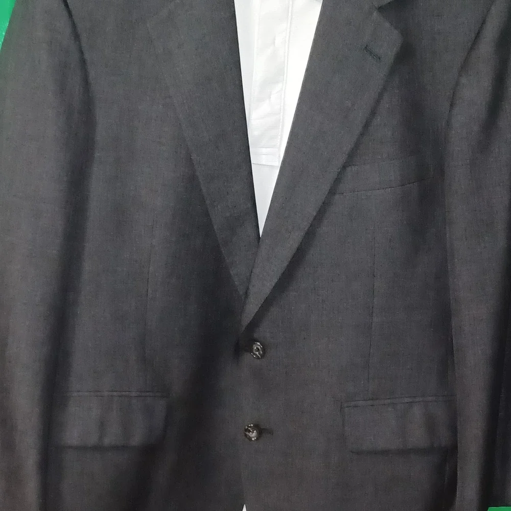 Vintage Mens Charcoal Gray Two Button Blazer Sport Coat Made in USA 42S