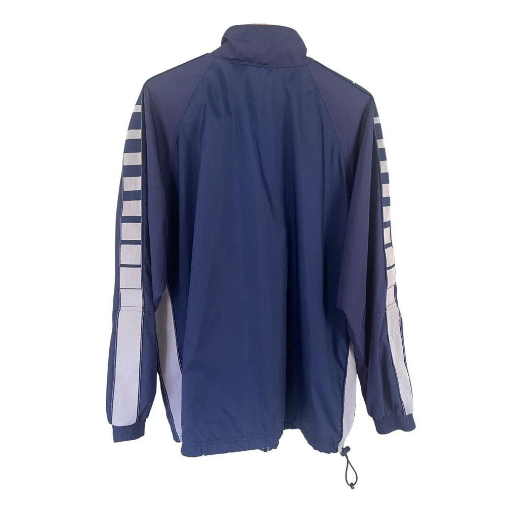 Adidas‎ Mens Track Jacket Full Zip Wind Breaker Navy Blue Nylon Size XL