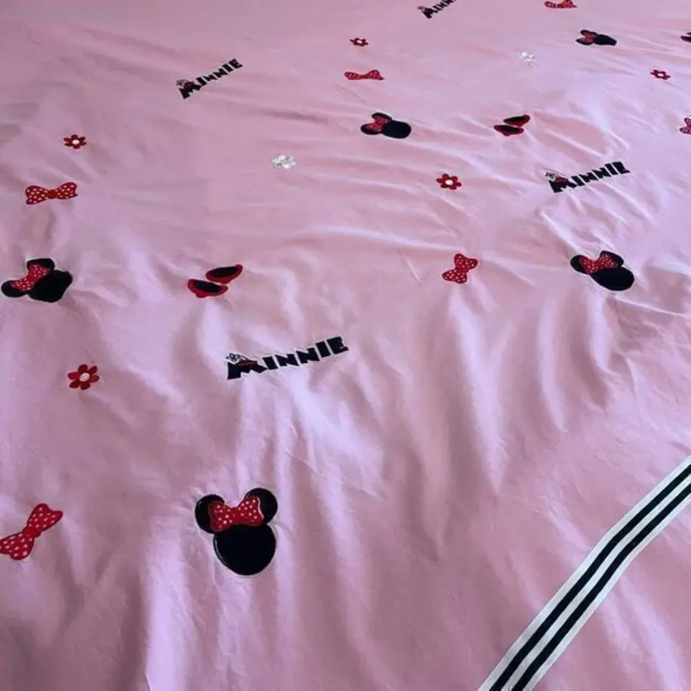 Minnie Mouse Pink Embroidered‎ Duvet Cover