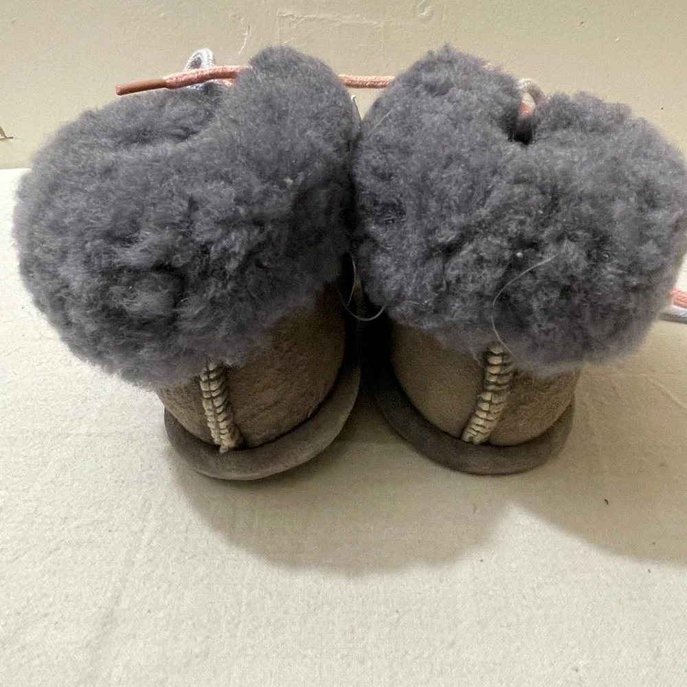 Australian Genuine Sheepskin Slippers Baby Medium Gray Cozy Warm Winter‎ Boots
