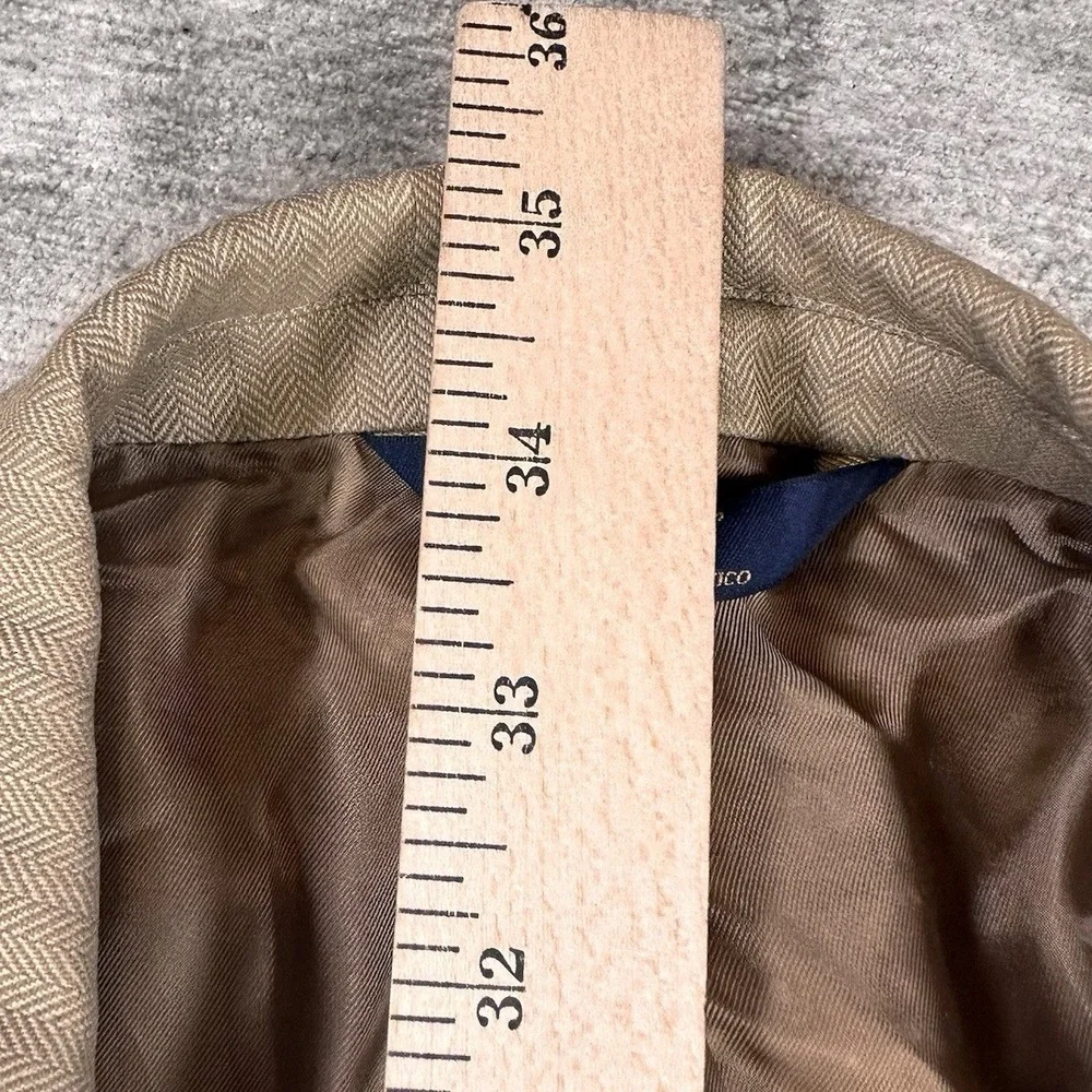 Brooks Brothers 346 Wool Blazer Sports Coat Brown Tweed Men's Size 44L Lined