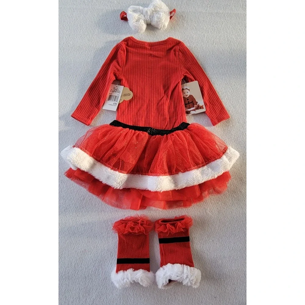 Baby Essentials Santa Tutu Size 3(1)-6(1)-9(1)-18(3)-24(1)‎ Months Red/Black