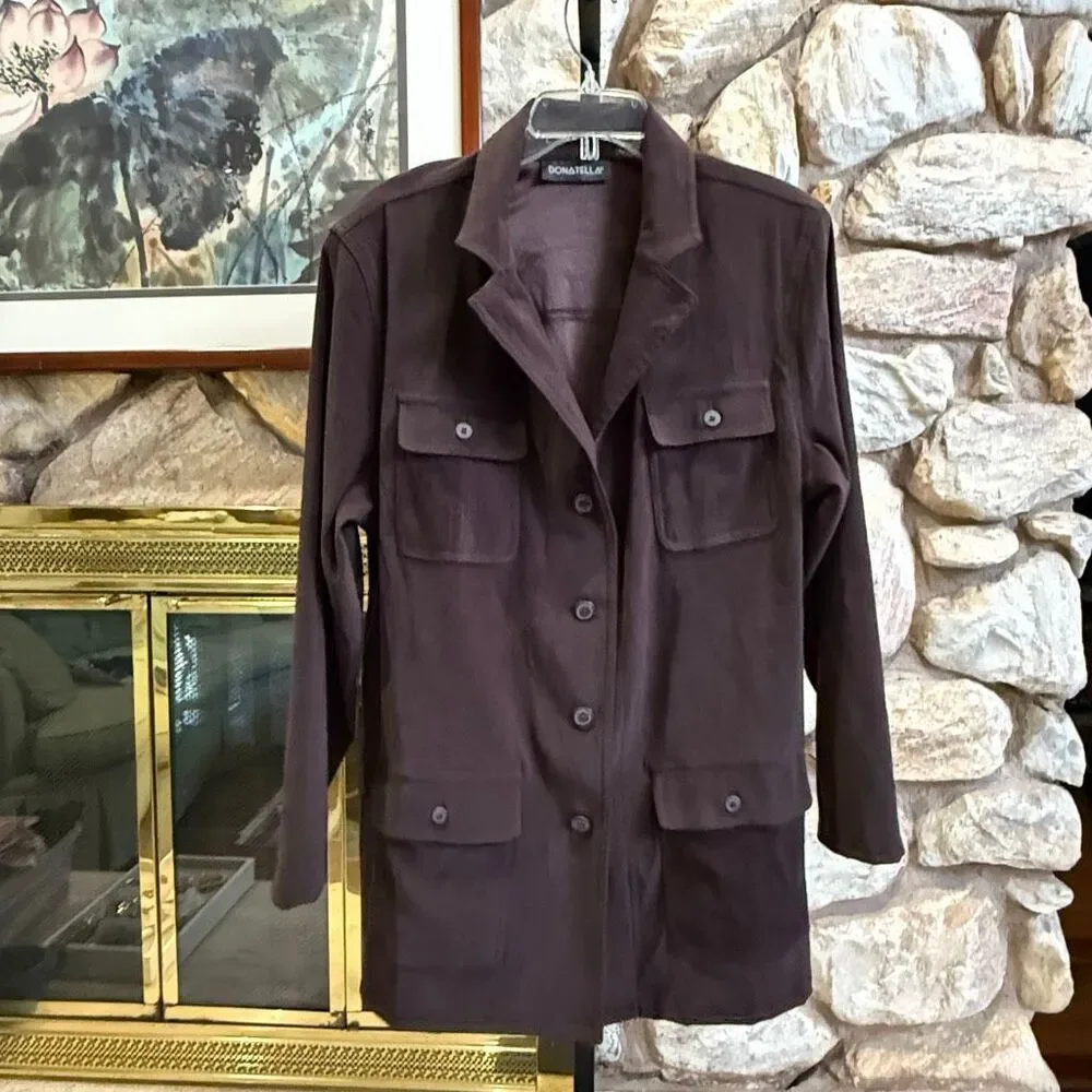 Vintage Donatella Safari Jacket/top size L utility casual button up utilitarian