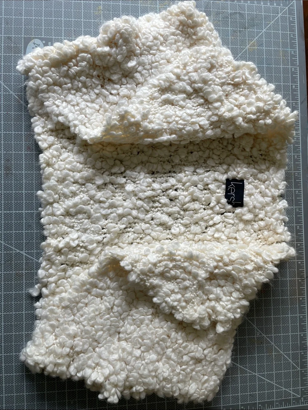 Kersh Cream Bouclé Knit Shoulder Shrug