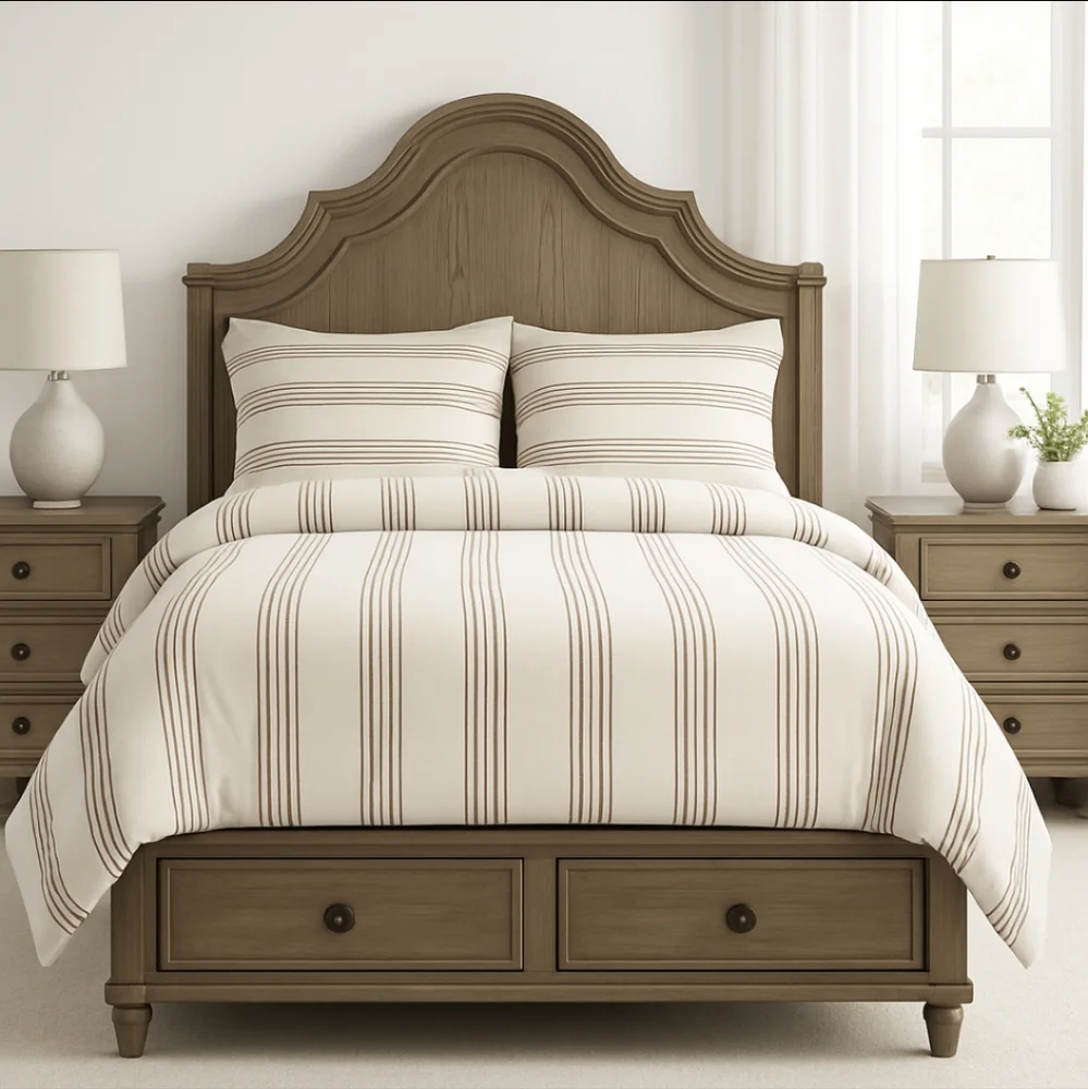 Full/Queen 100% Cotton Duvet And Sham Set Ikea Rust Striped