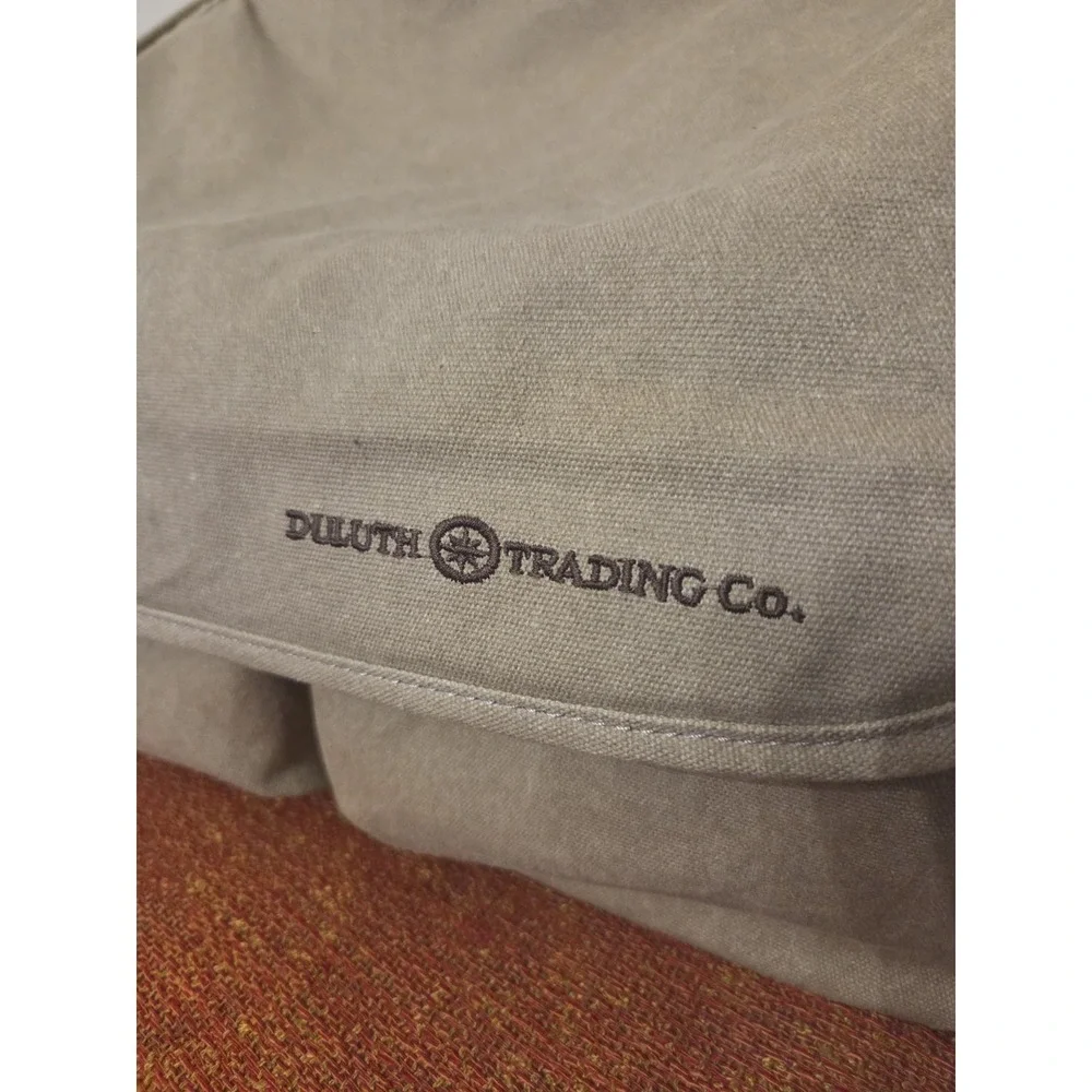 Duluth Trading‎ Co Canvas Laptop Shoulder Tote Messenger Organizer Bag Tan