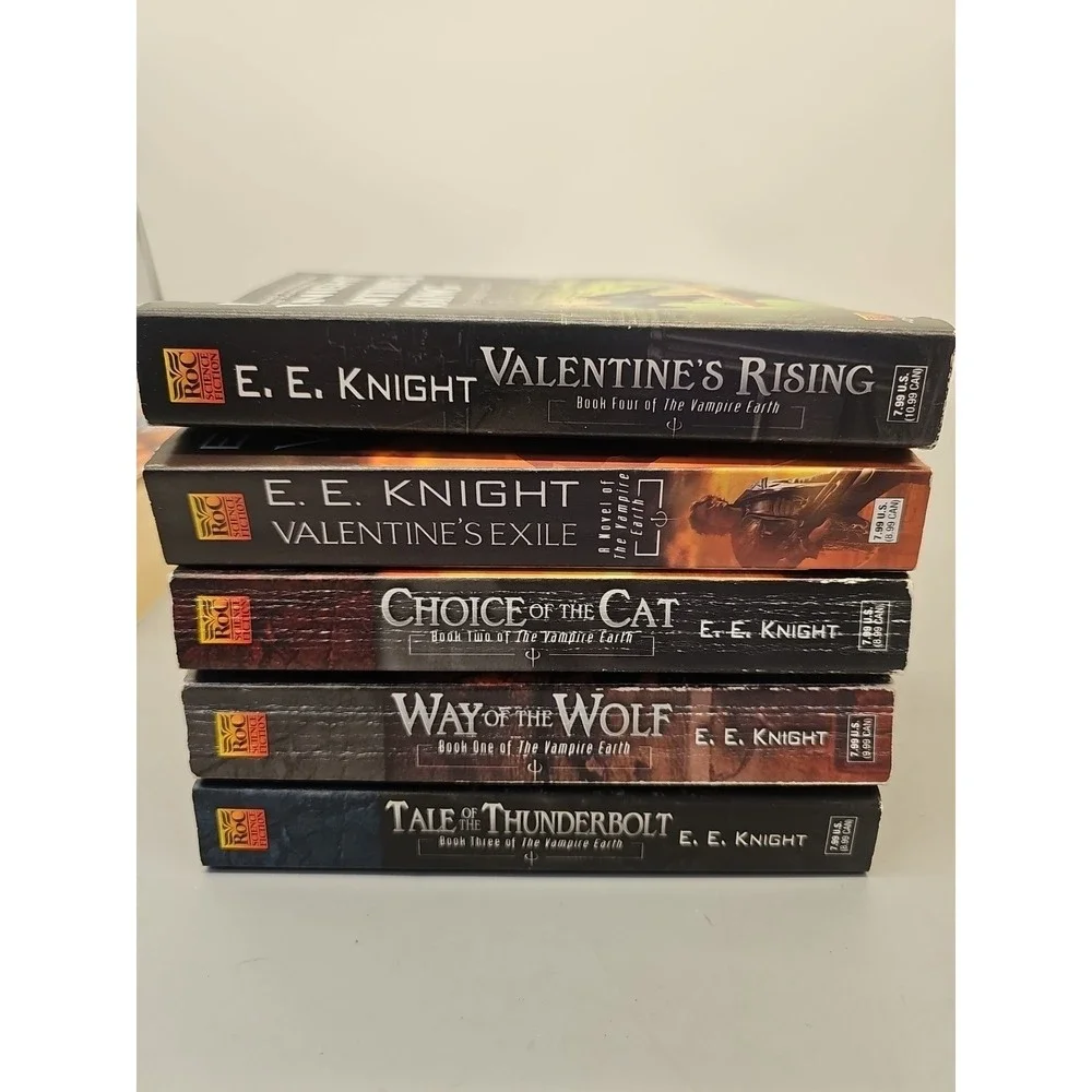 Vampire Earth Series Set by E. E. Knight‎ Way Of Wolf Thunderbolt Exile Rising