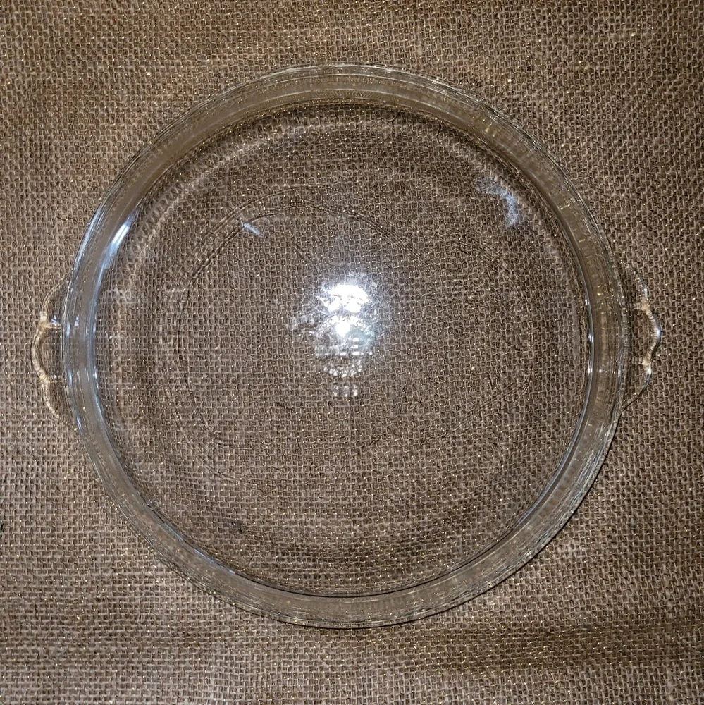 2 Vintage Clear Glass Pyrex Yellow Hue Pie Plate 9