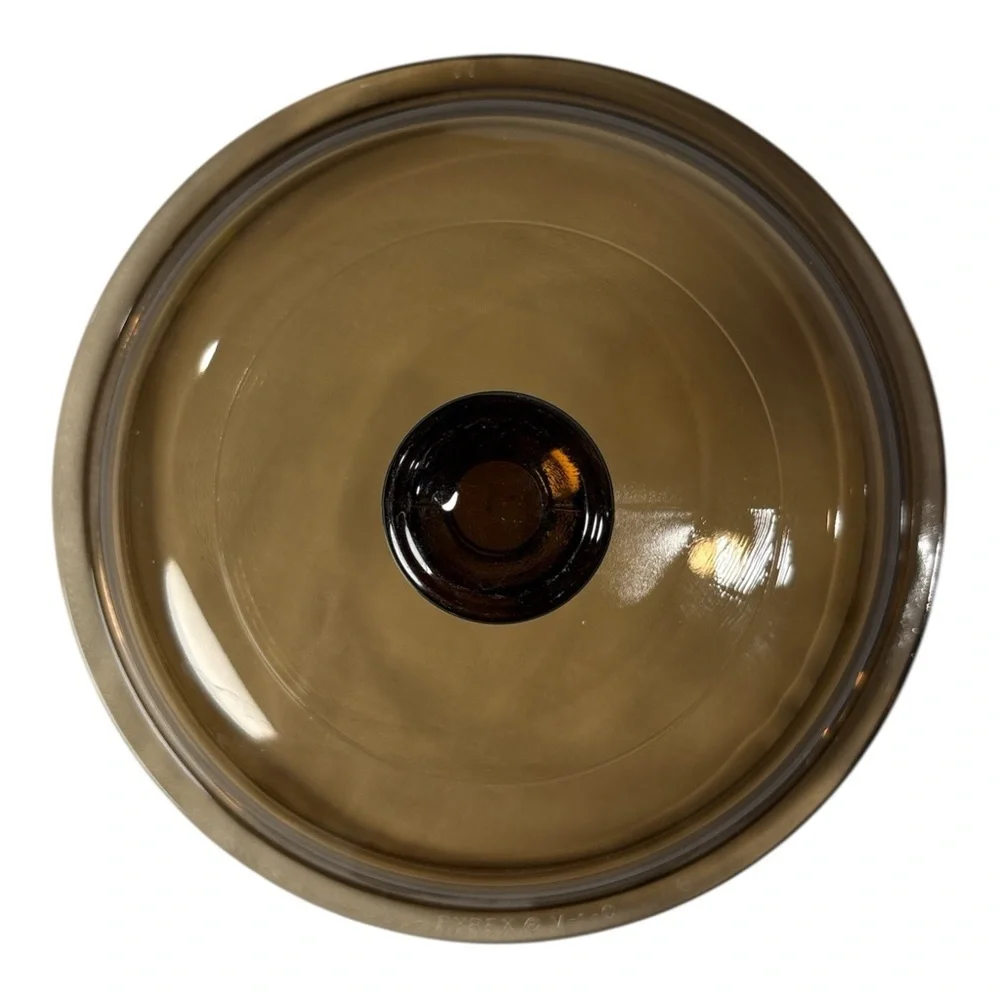 Vintage Corning Vision Pyrex Amber Brown V-1-C Replacement LID Only 6.5”