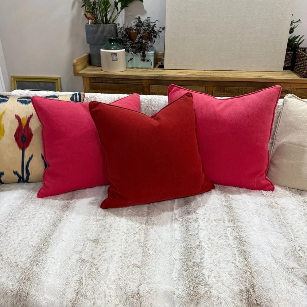 Ralph Lauren Bundle of 3 Red/Pink Pillow Shams