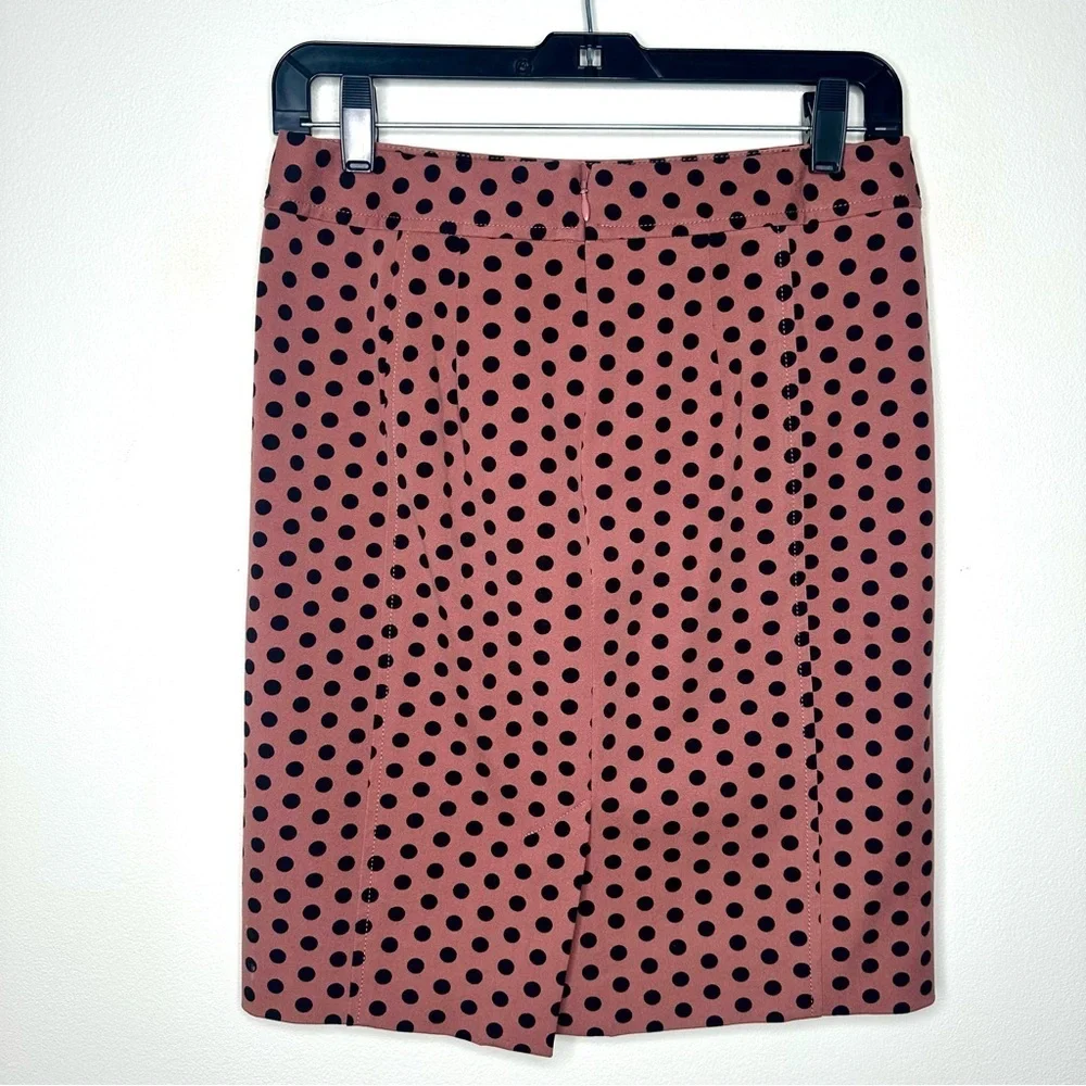 LOFT Pink Skirt with Black Polkadots Size 4