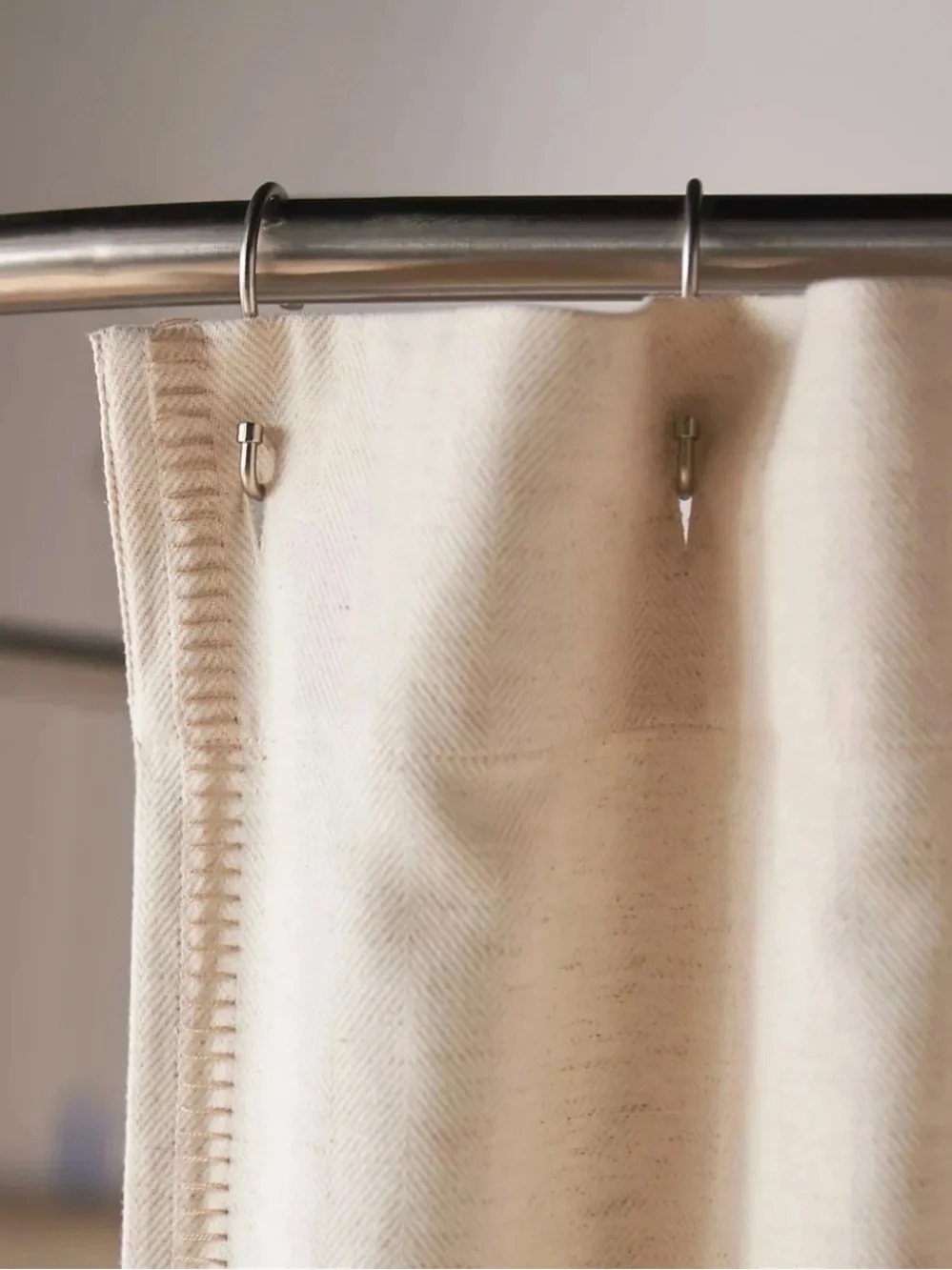 NEW Anthropologie Louie Shower Curtain Cotton Linen Tassel Hem 72” NWT Cream
