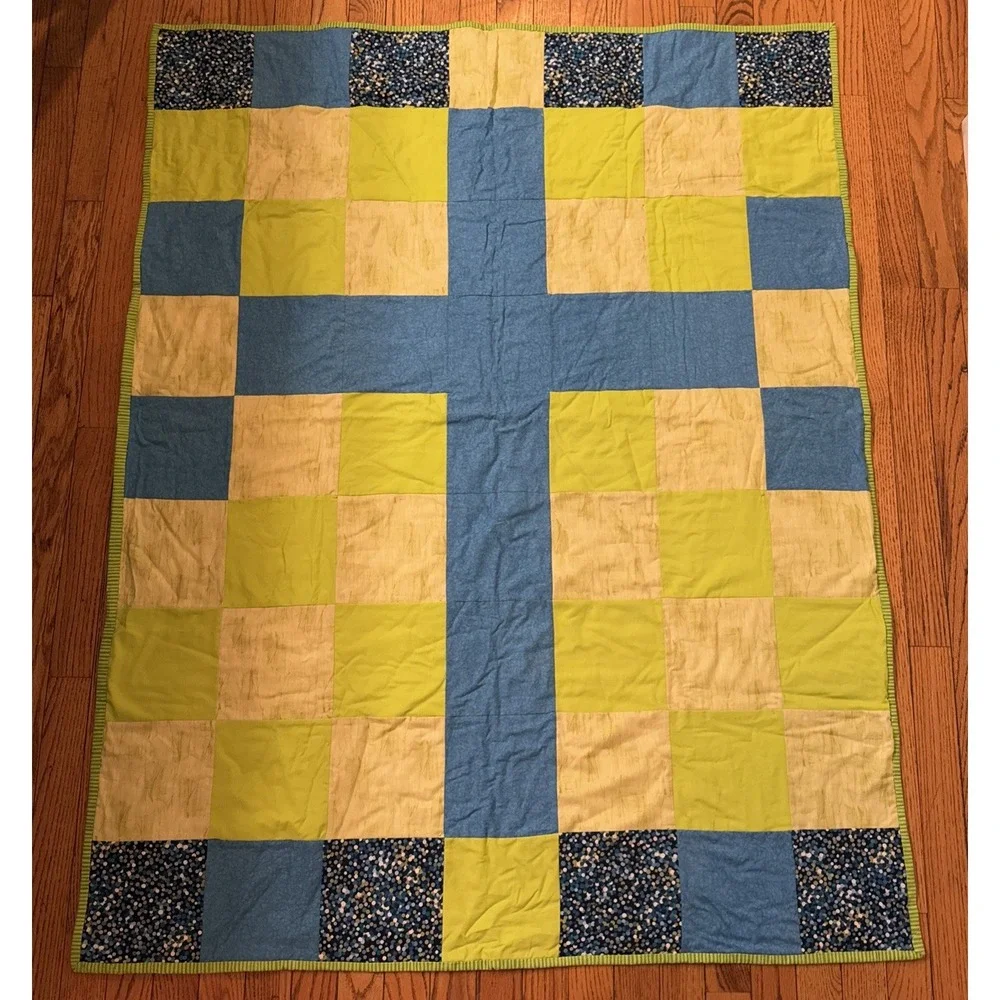 Reversible Rail Fence/Split Rail Fence Pattern & A Cross Pattern Quilt-42
