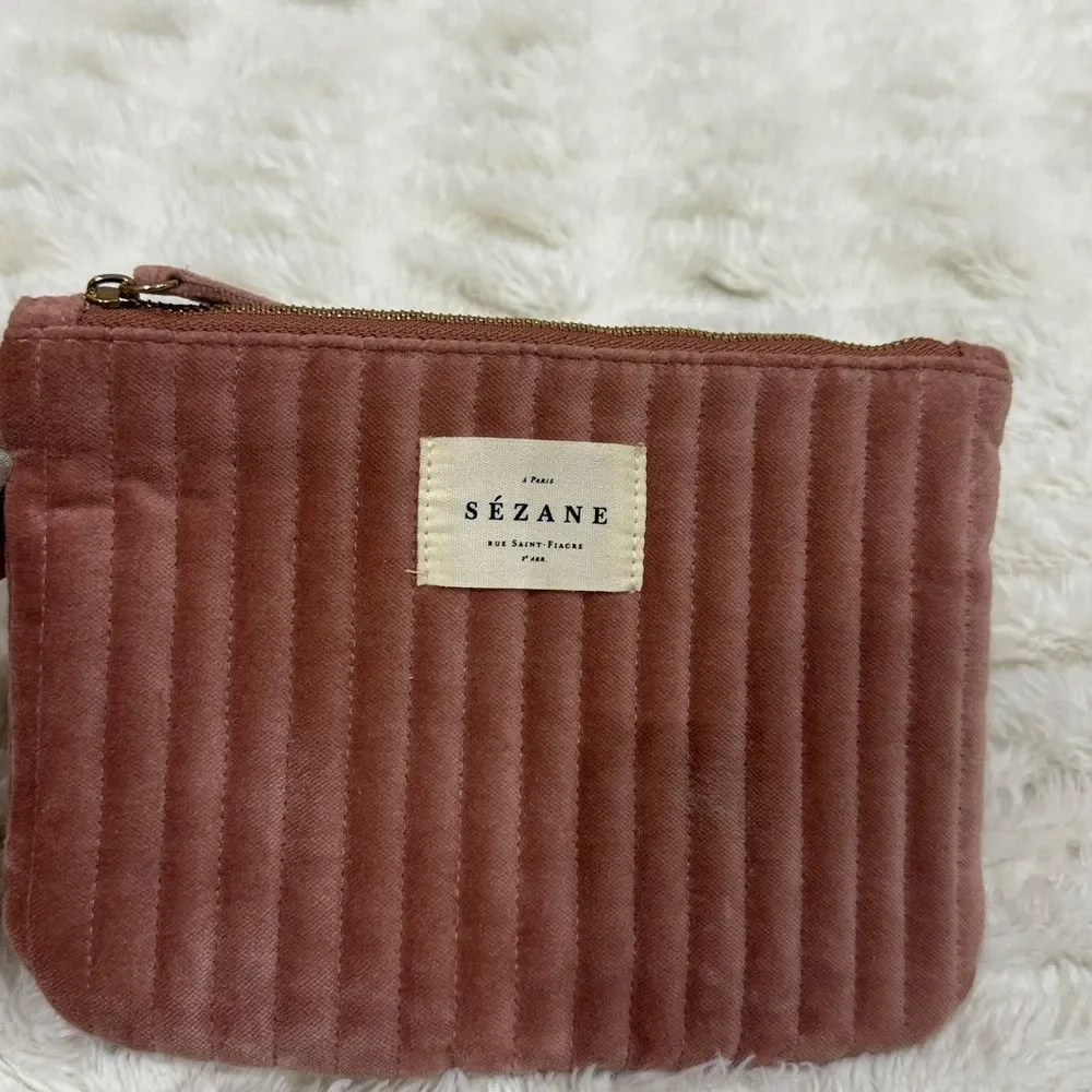 Sezane Corduroy Pink Velvet Women's Toiletry Bag